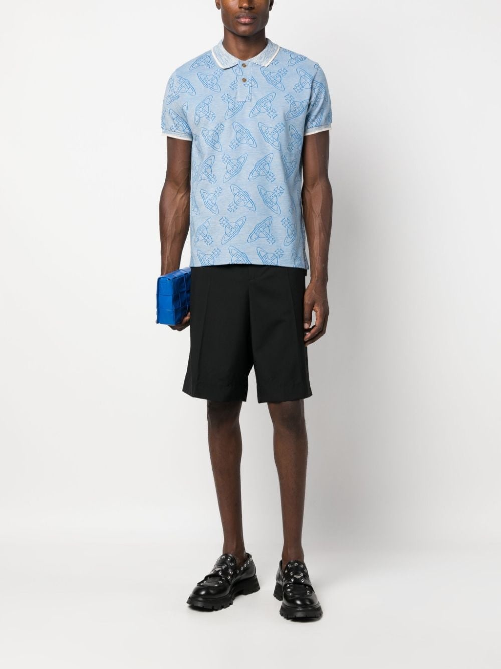 Orb logo-print organic cotton polo shirt - 2