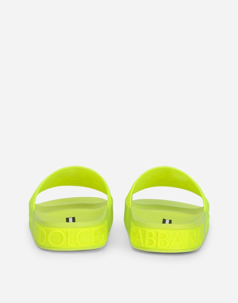 Dolce & Gabbana Fluorescent rubber beachwear sliders with D&G logo outlook