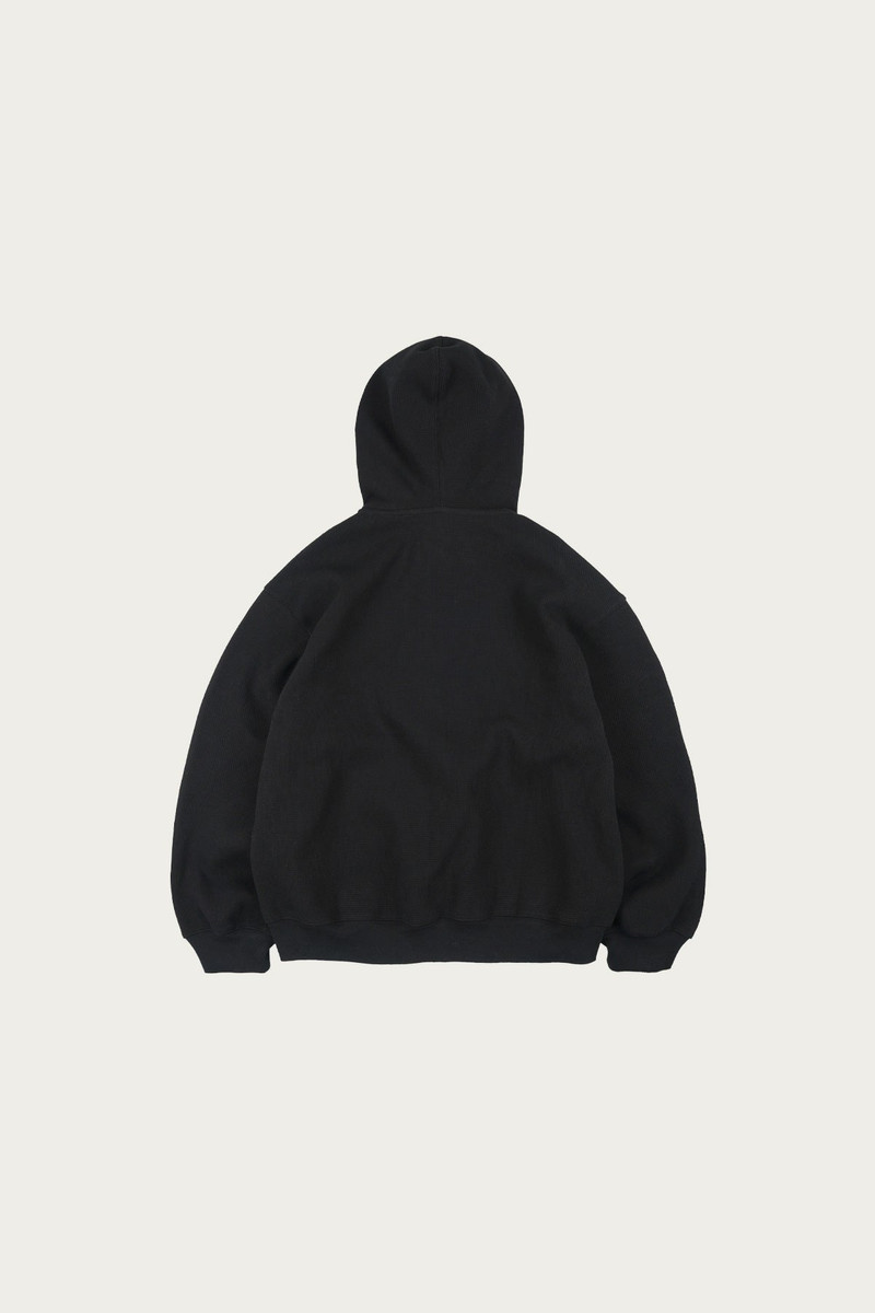 FrizmWORKS Waffle Hood Zip Up Parka - Black outlook