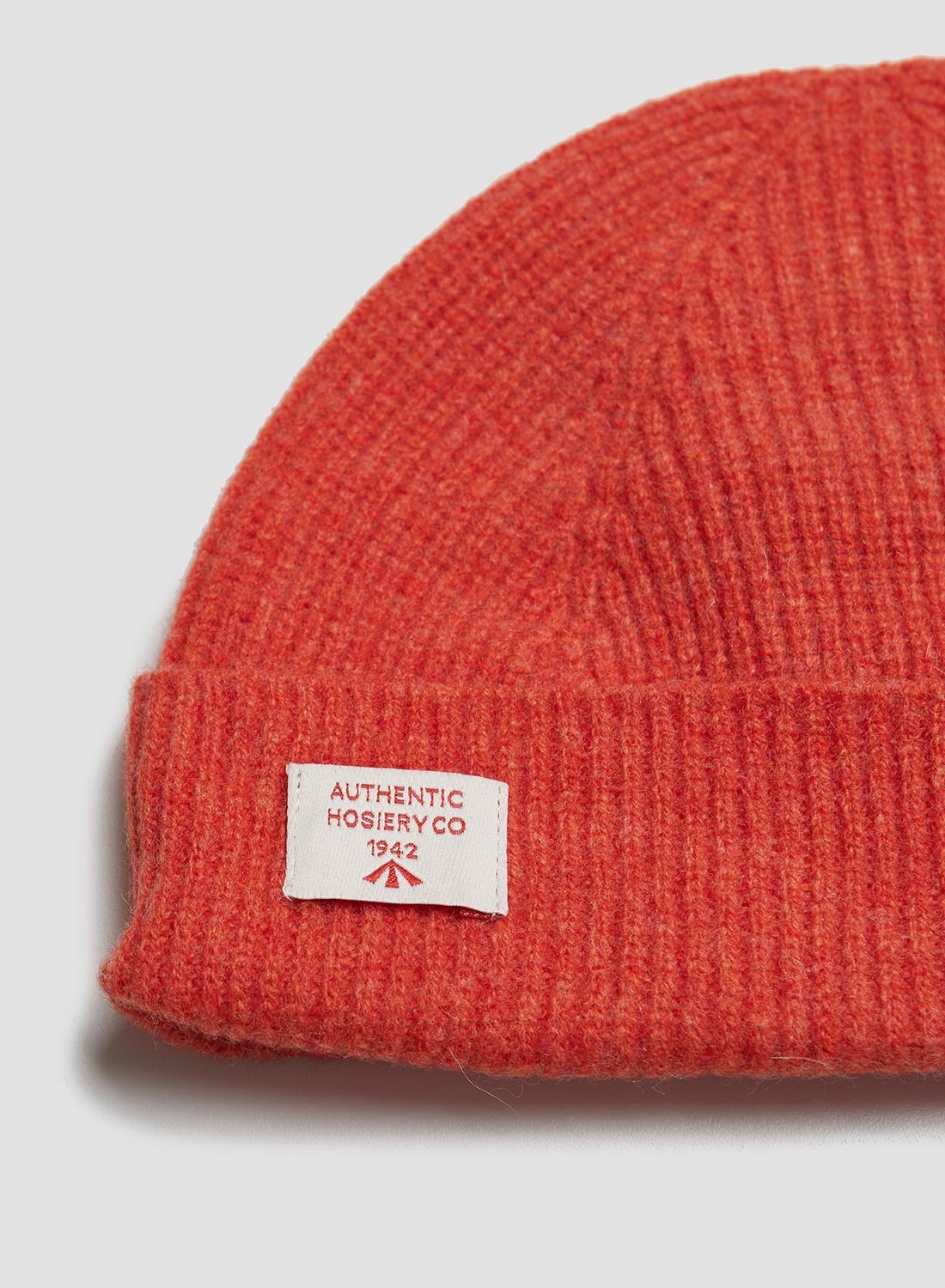 Lambswool Beanie in Inferno Orange - 2