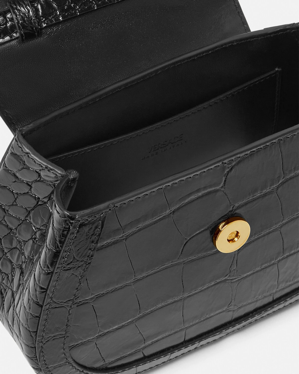 VERSACE Croc-Effect Greca Goddess Mini Bag