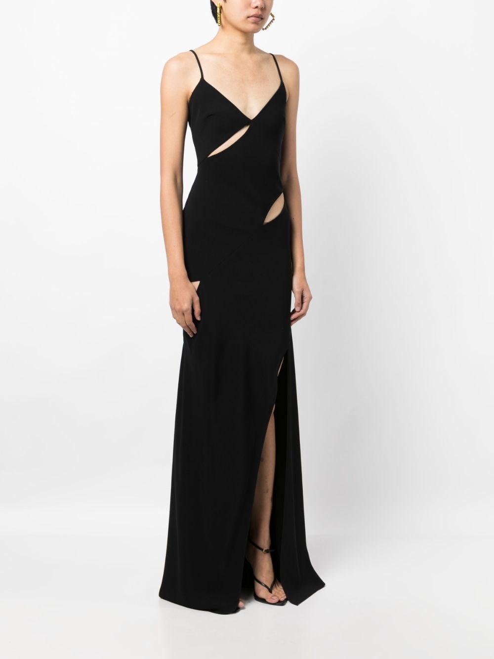 cut-out detail long slip dress - 3