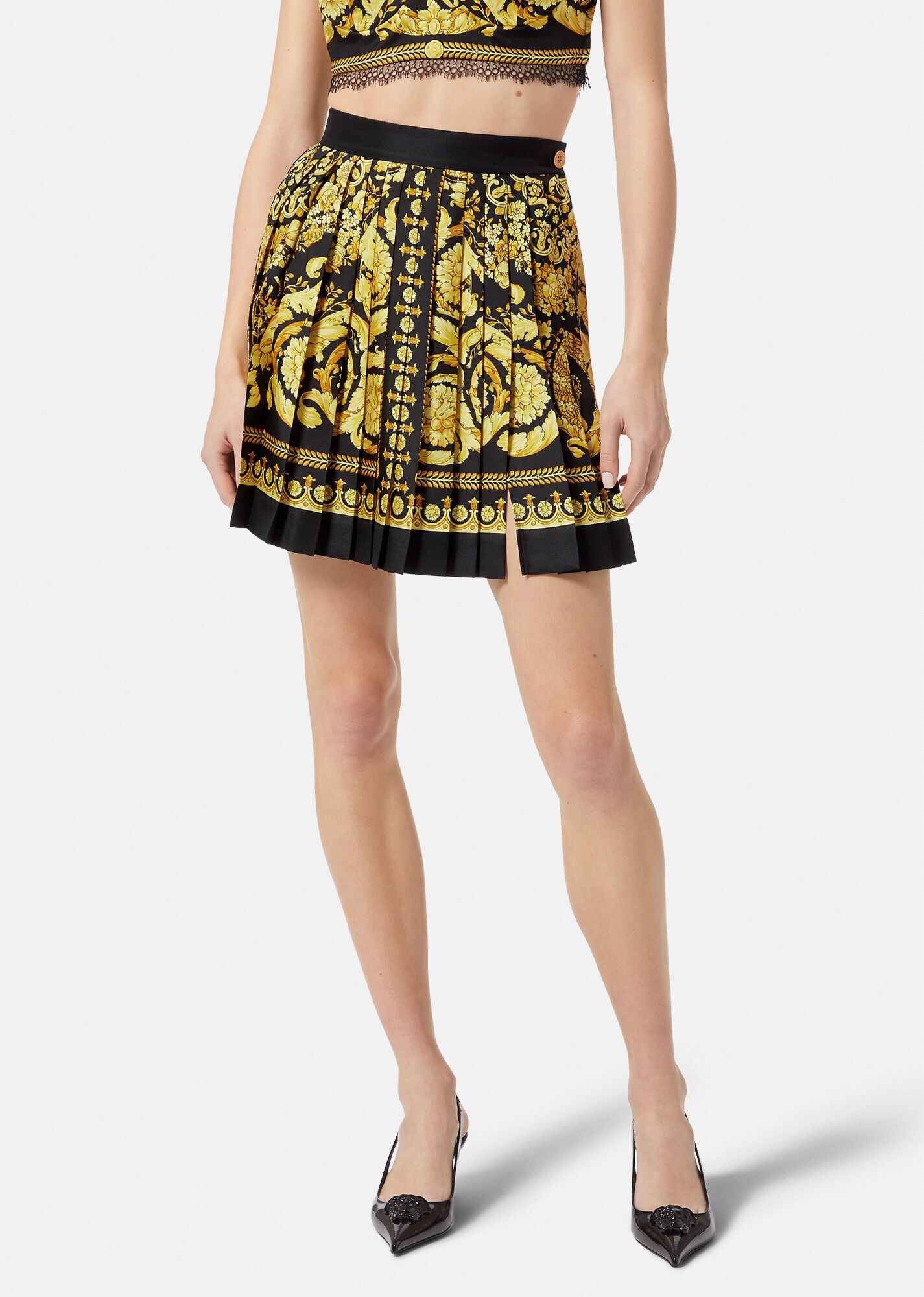 Barocco Pleated Silk Skirt - 3