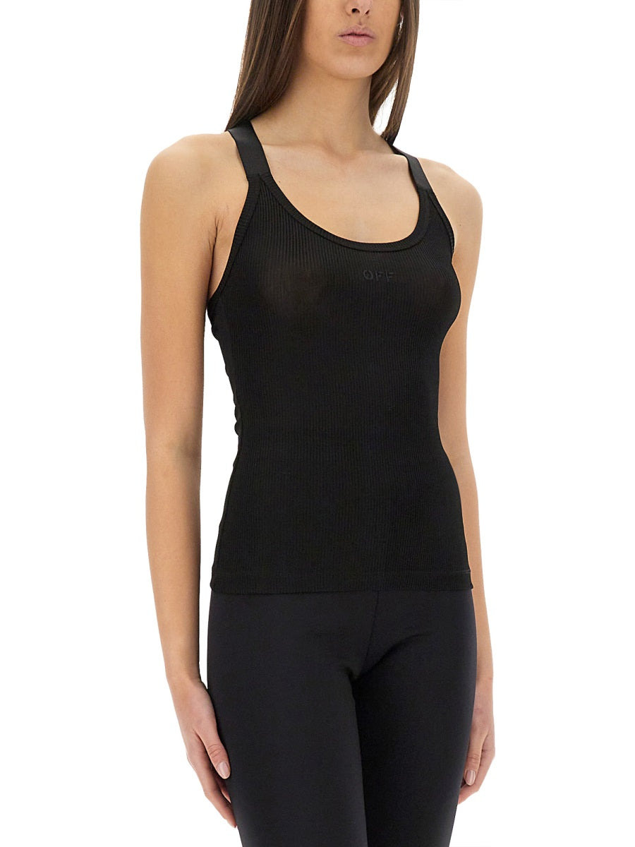 Off-White Women Viscose Top With Logo - 4