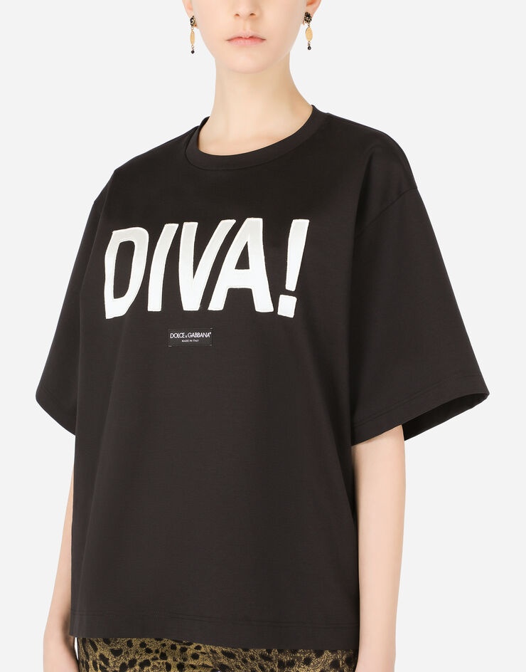 Jersey T-shirt with diva patch - 4