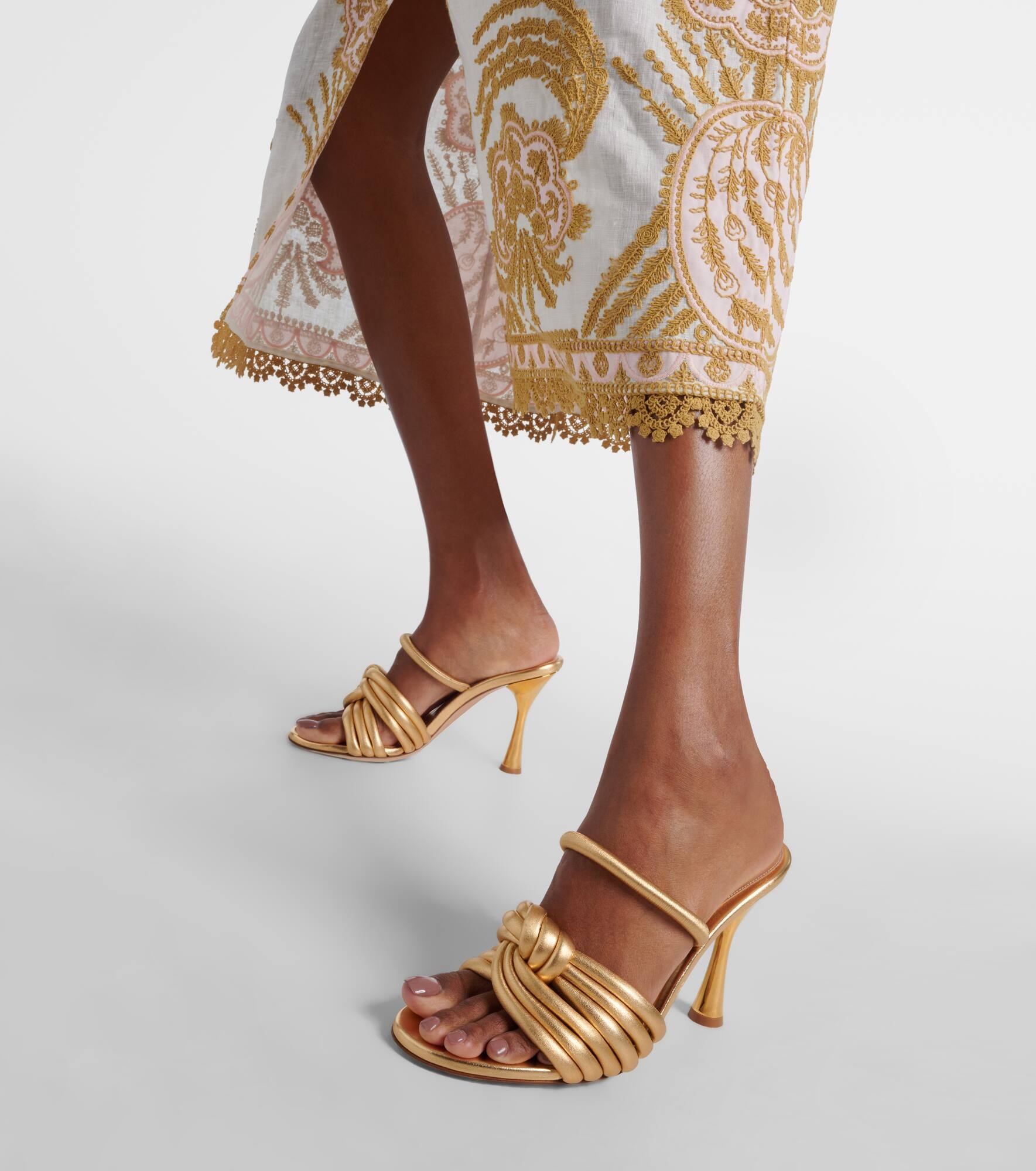 Ottavia metallic leather sandals - 4