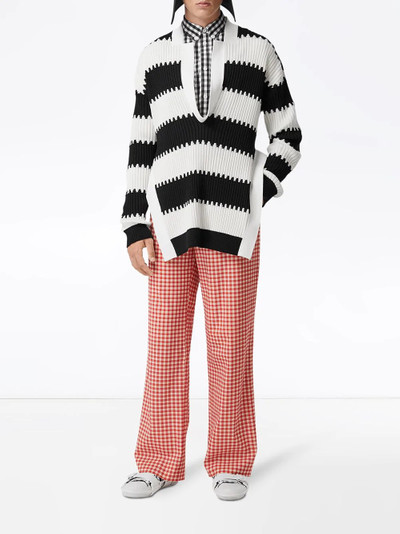 Burberry side slits striped jumper outlook