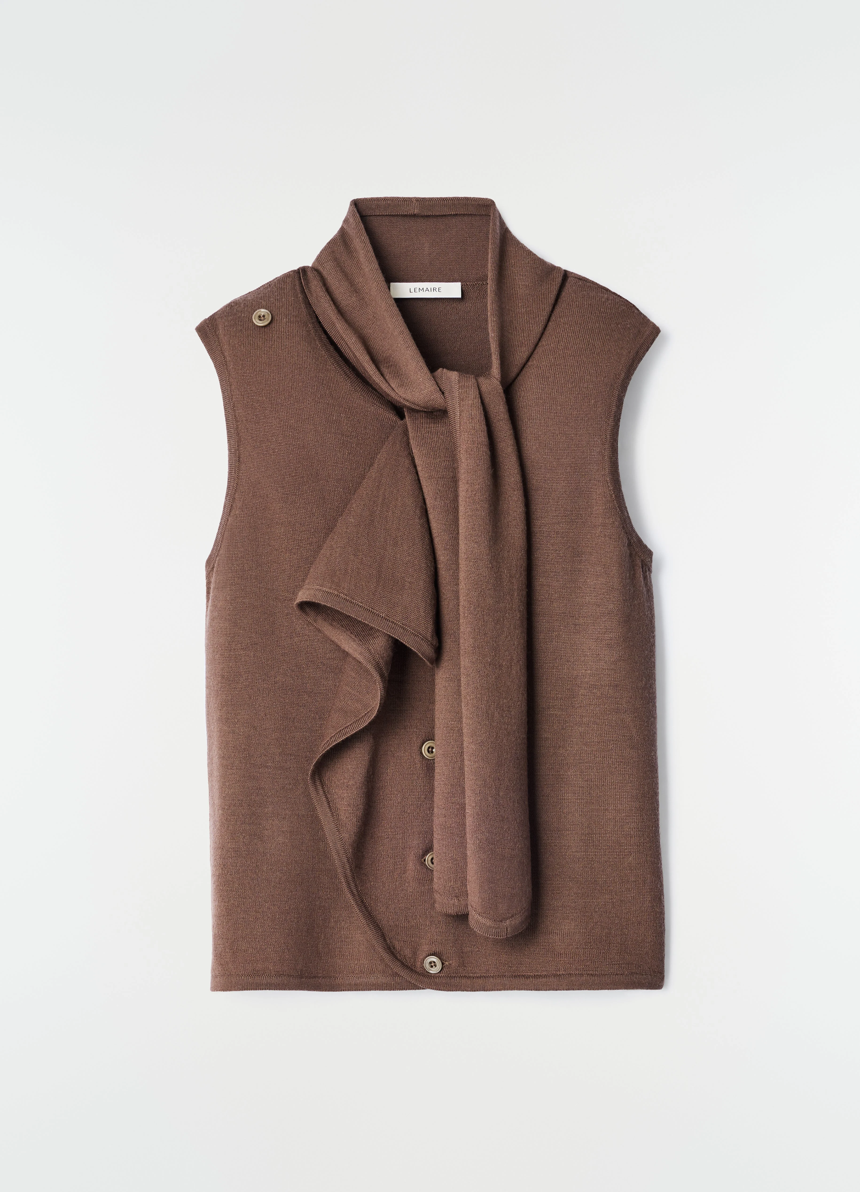 ASYMMETRICAL CARDIGAN IN MERINO WOOL BLEND - 1
