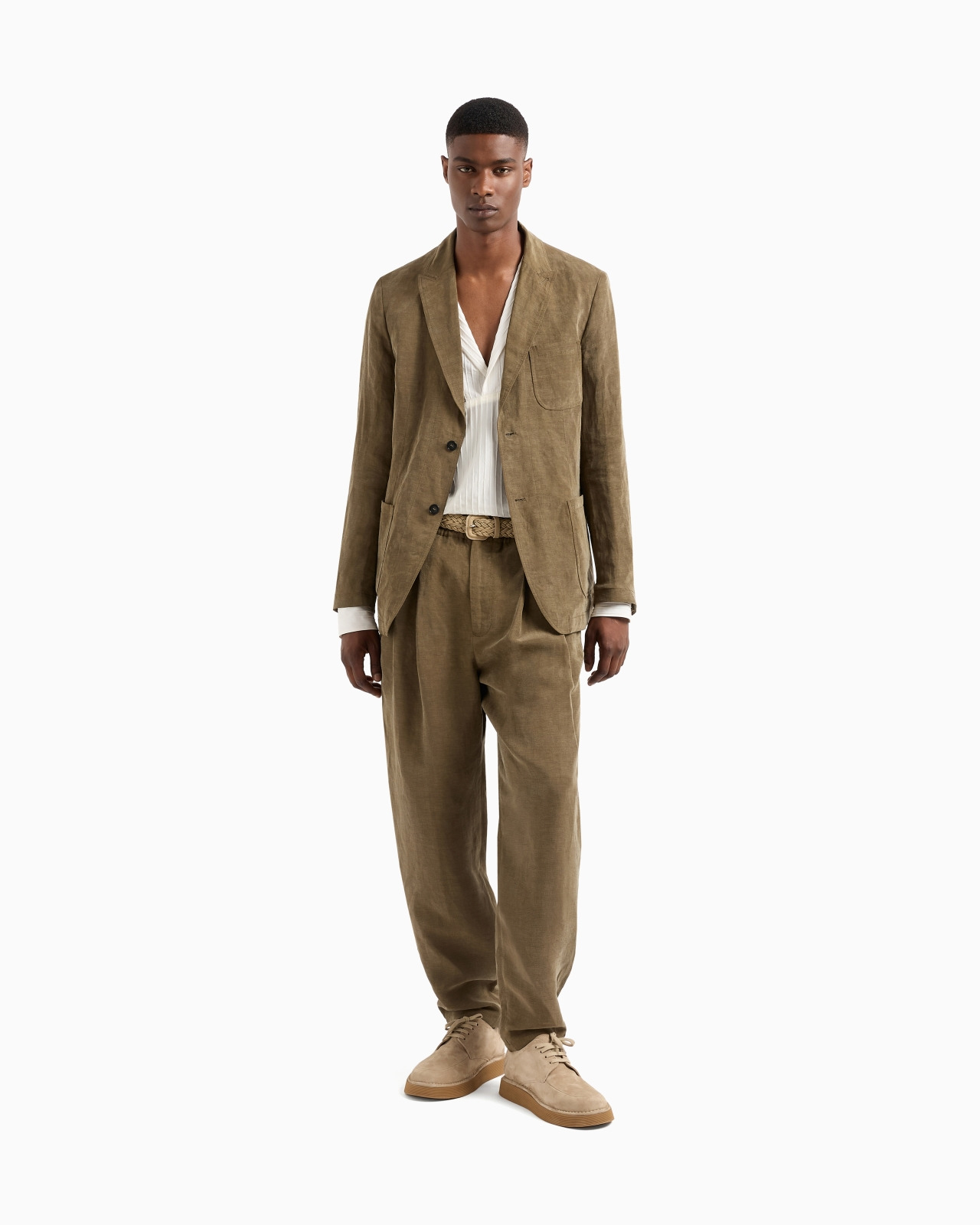LYOCELL AND LINEN SINGLE-BREASTED JACKET - 2