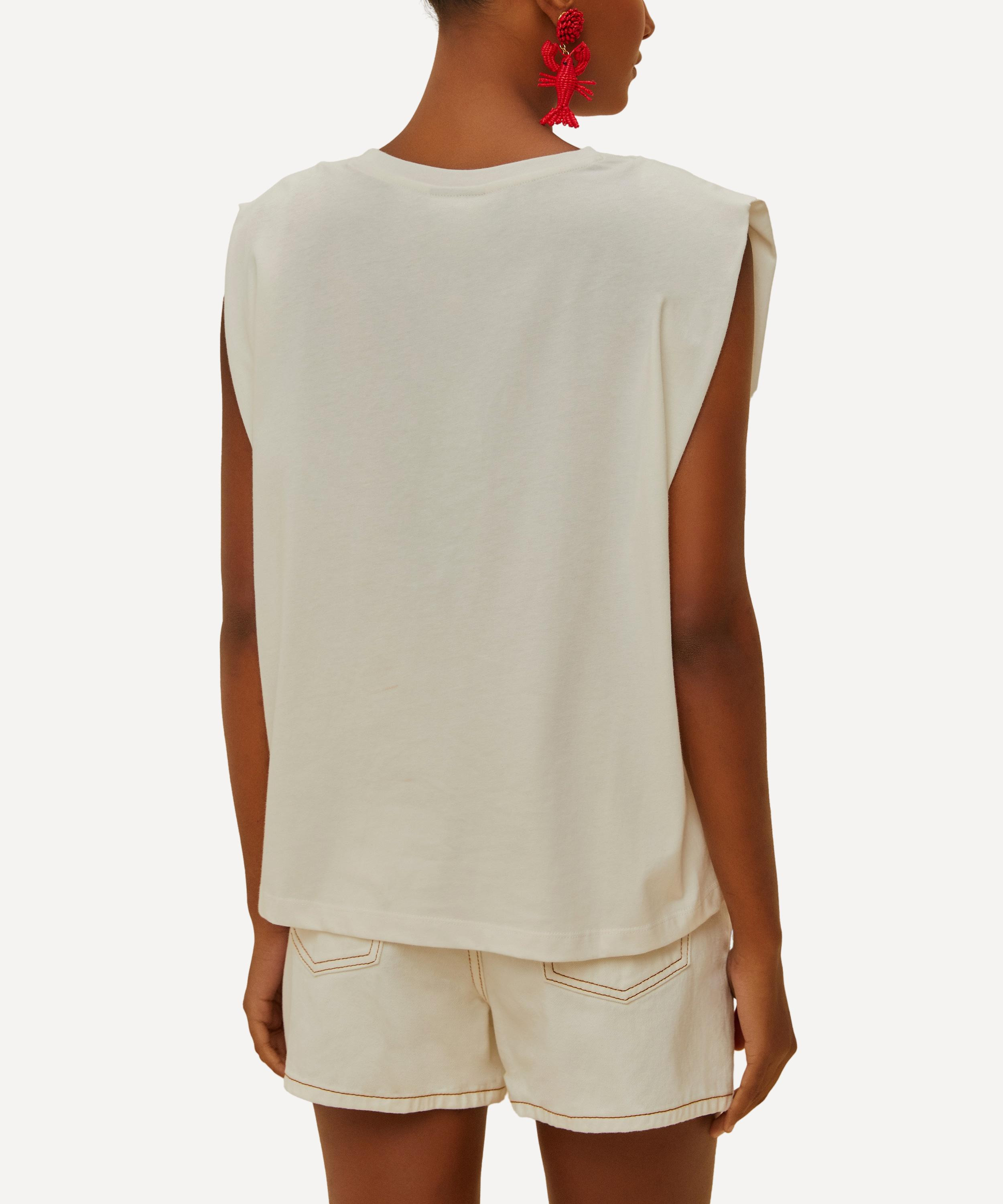 Off-White Cross Stitch Flowers T-Shirt - 2