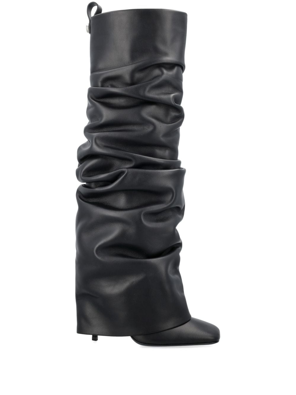 layered knee-high leather boots - 1