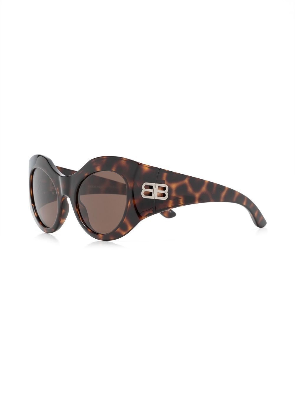 Hourglass tortoiseshell-effect oversize-frame sunglasses - 2
