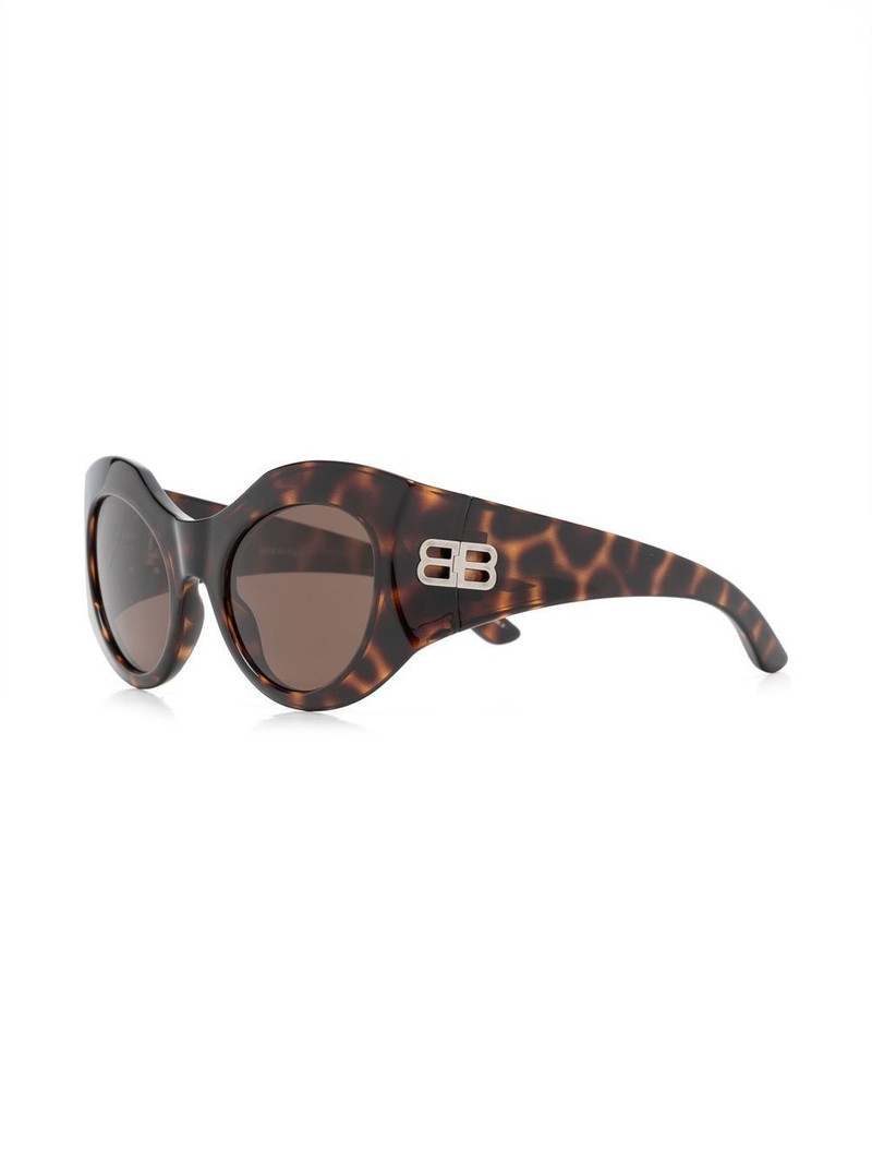 BALENCIAGA Hourglass tortoiseshell-effect oversize-frame sunglasses outlook