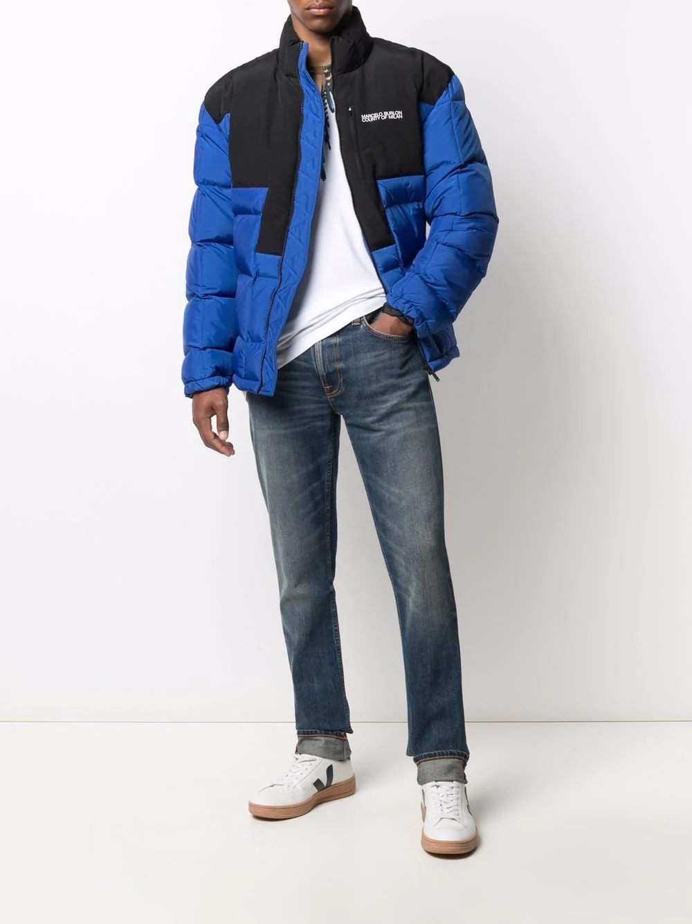 quilted cross block jacket - 2