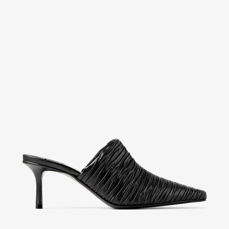 Lotta Mule 65 Black Leather Mules - 1