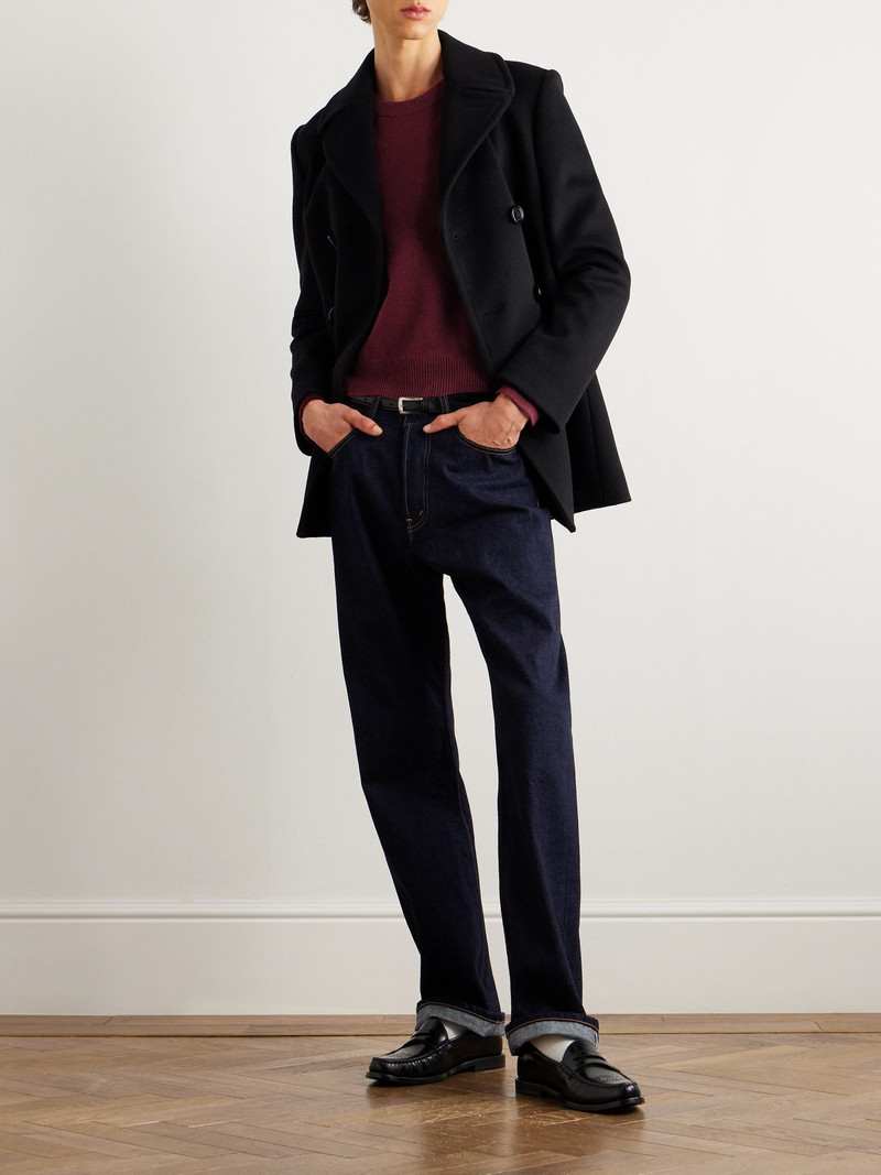 CELINE Logo-Embroidered Cashmere Sweater Burgundy outlook
