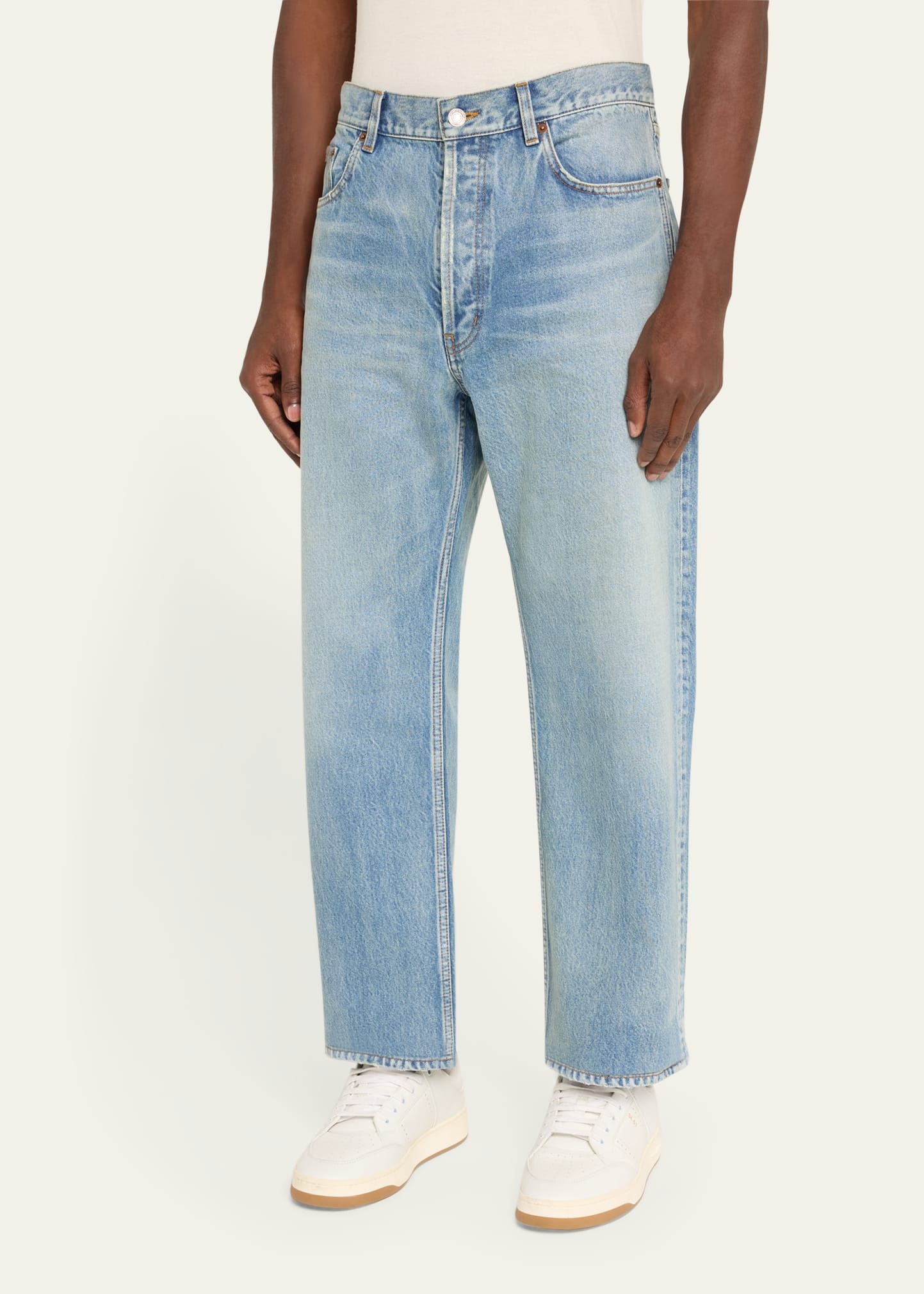 Men's Aged Denim Straight-Leg Jeans - 4