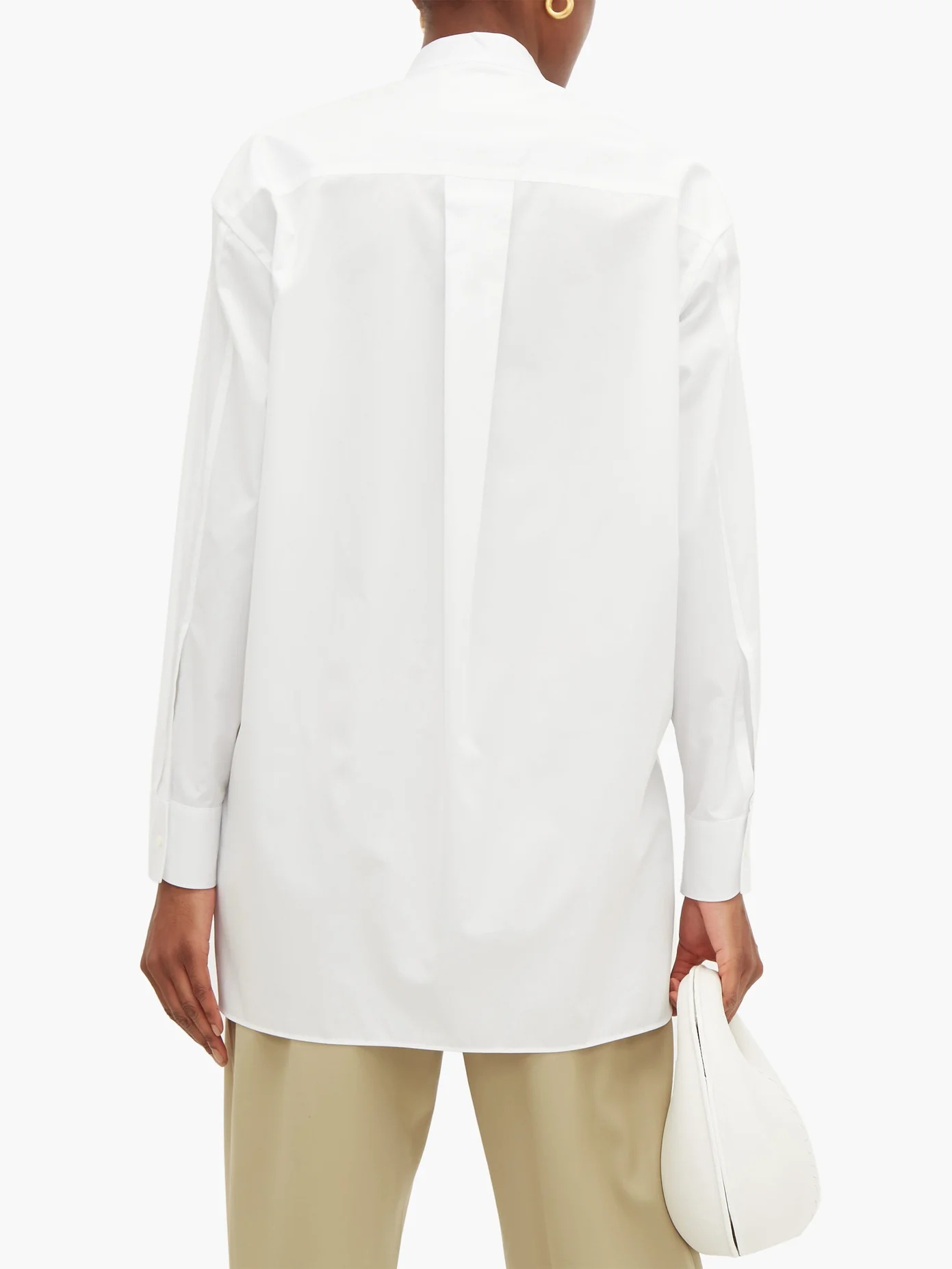 Band-collar cotton-poplin shirt - 5