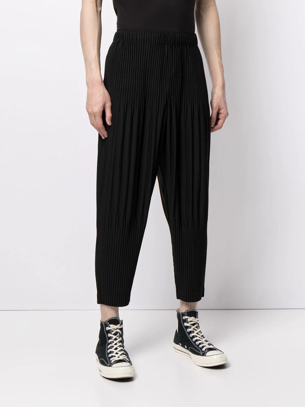 pleated tapered-leg trousers - 3