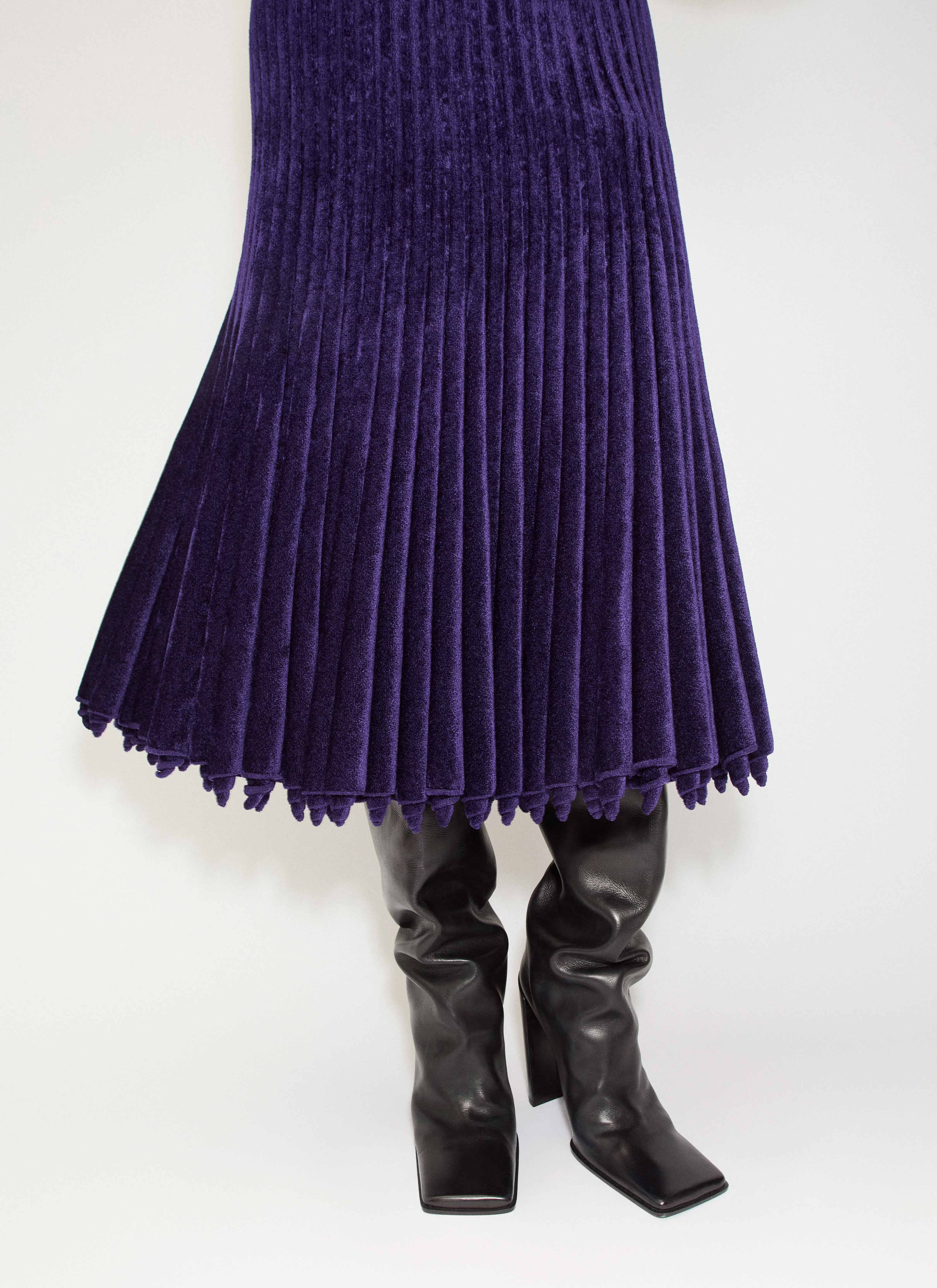 VELVET KNIT SKIRT - 5