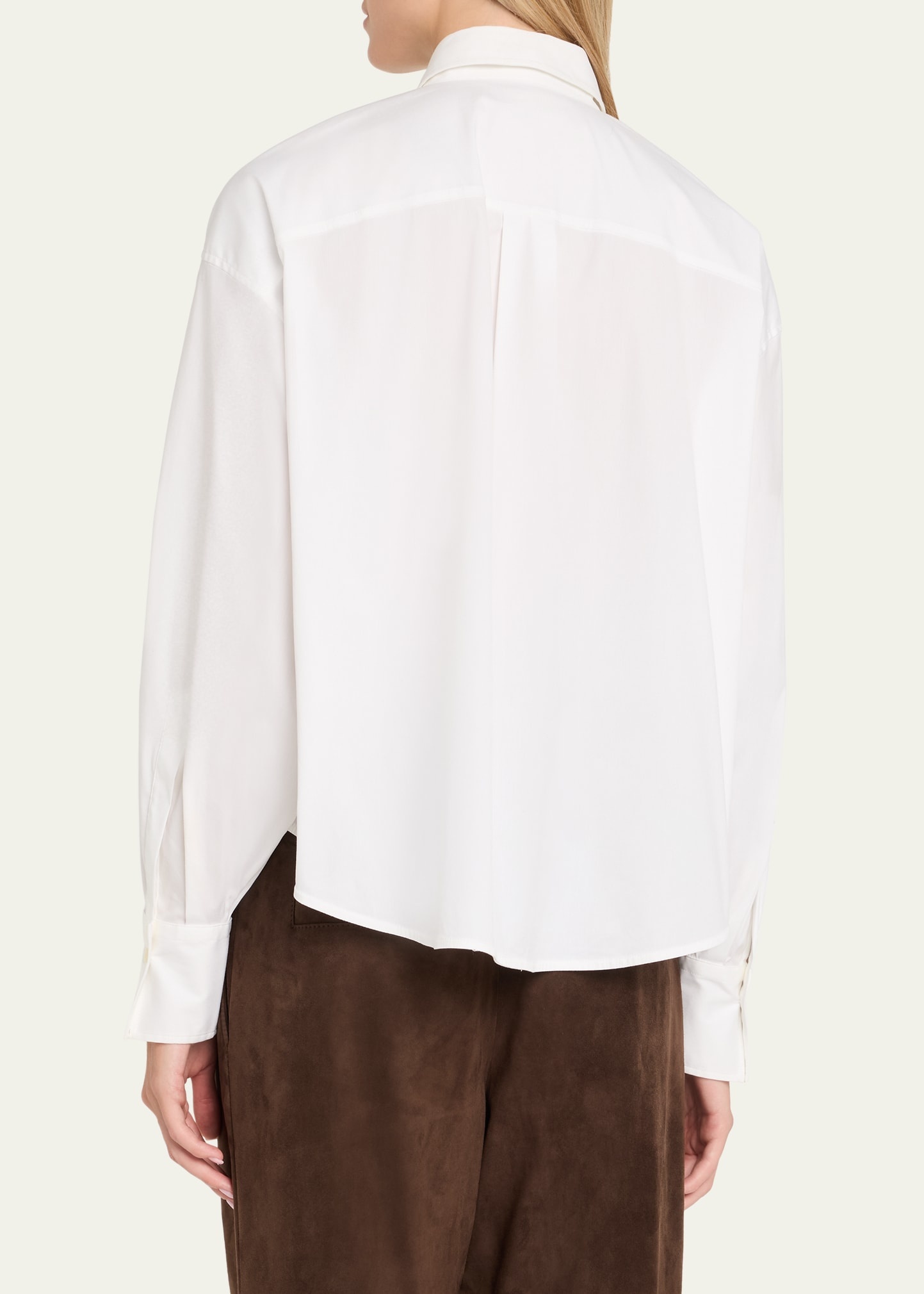 Cropped Poplin Pocket Blouse - 3