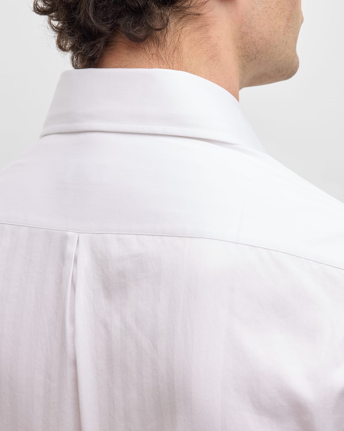 Men's Chevron Cotton Dress Shirt With Studs - 6