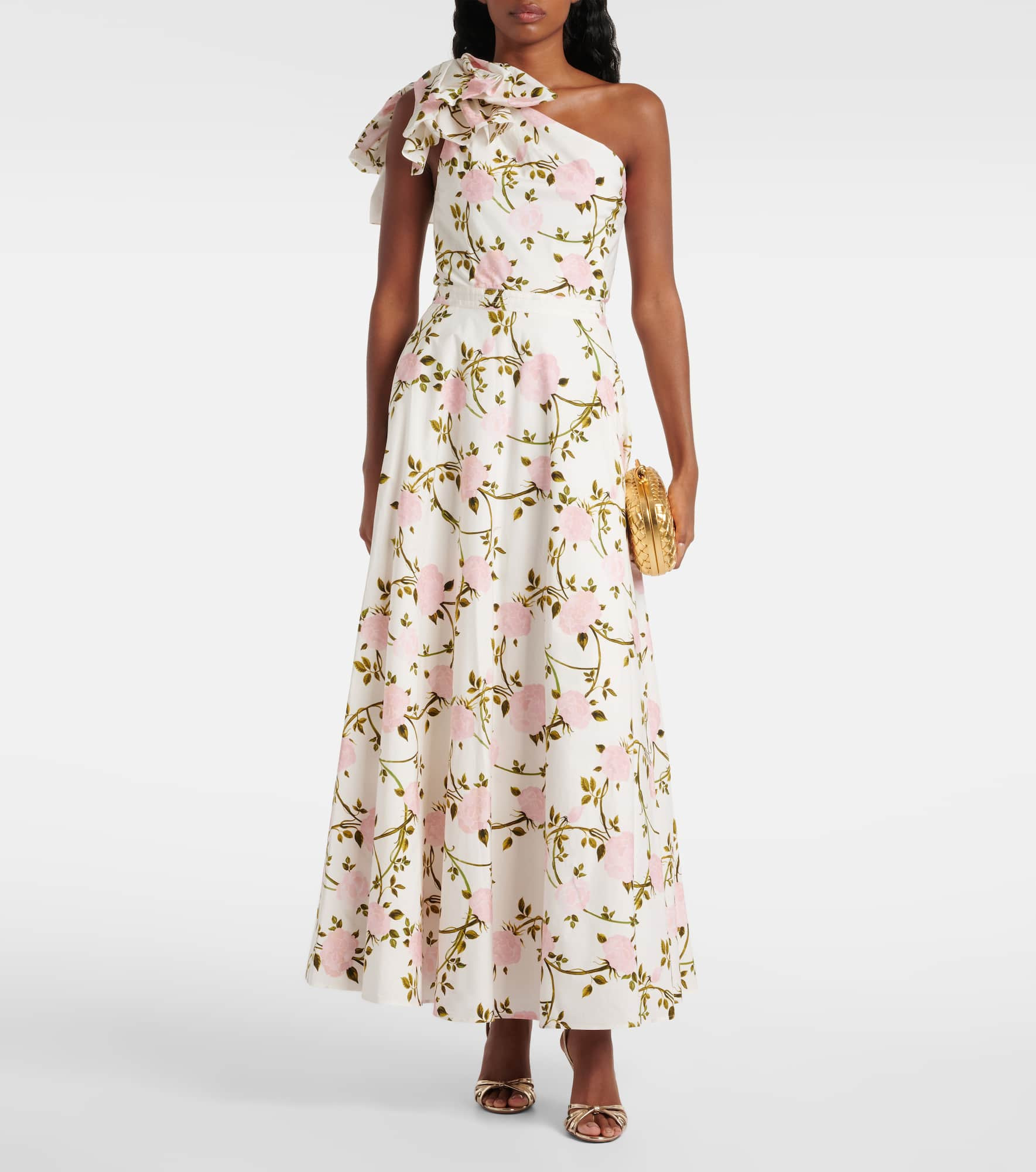 One-shoulder ruffled cotton cocktail dress - 2