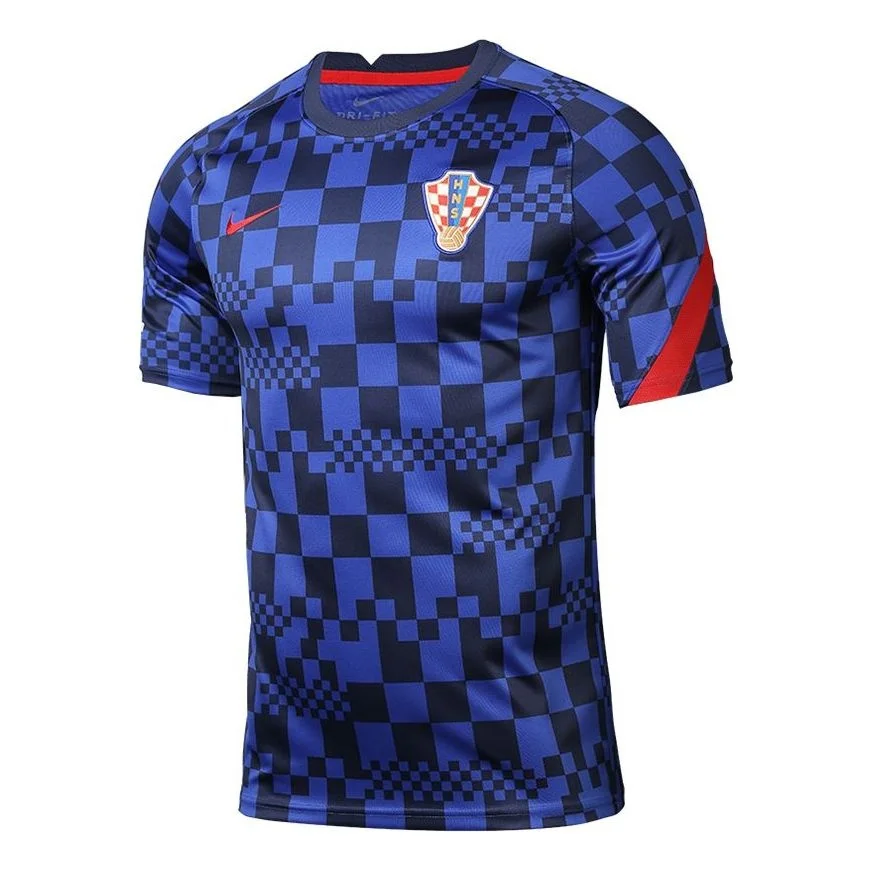 Nike Dri-FIT Croatia National Team TrainingSport Fast-Dry Breathable Fabric Short Sleeve Men's Blue - 1
