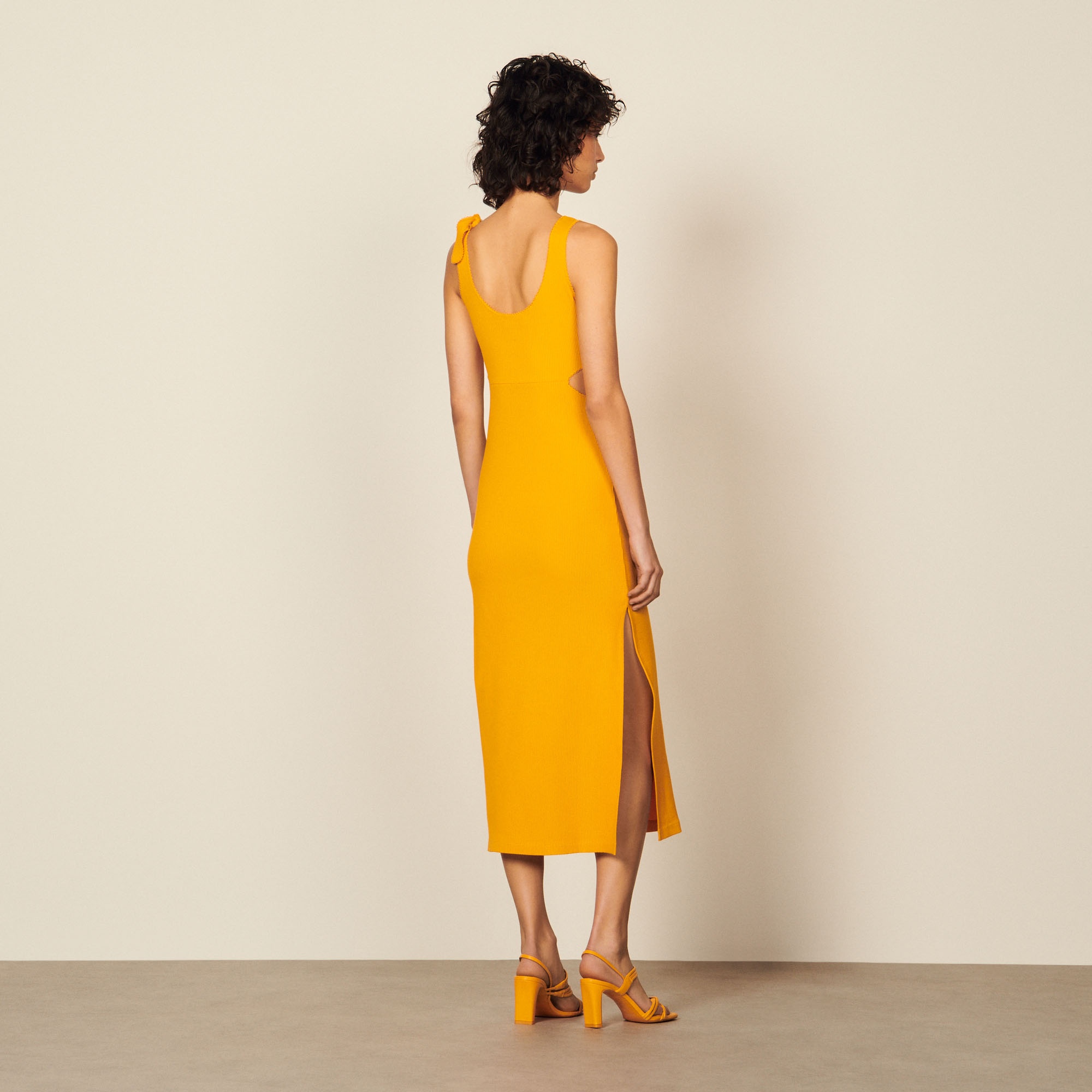Midi dress with openwork on the sides - 3