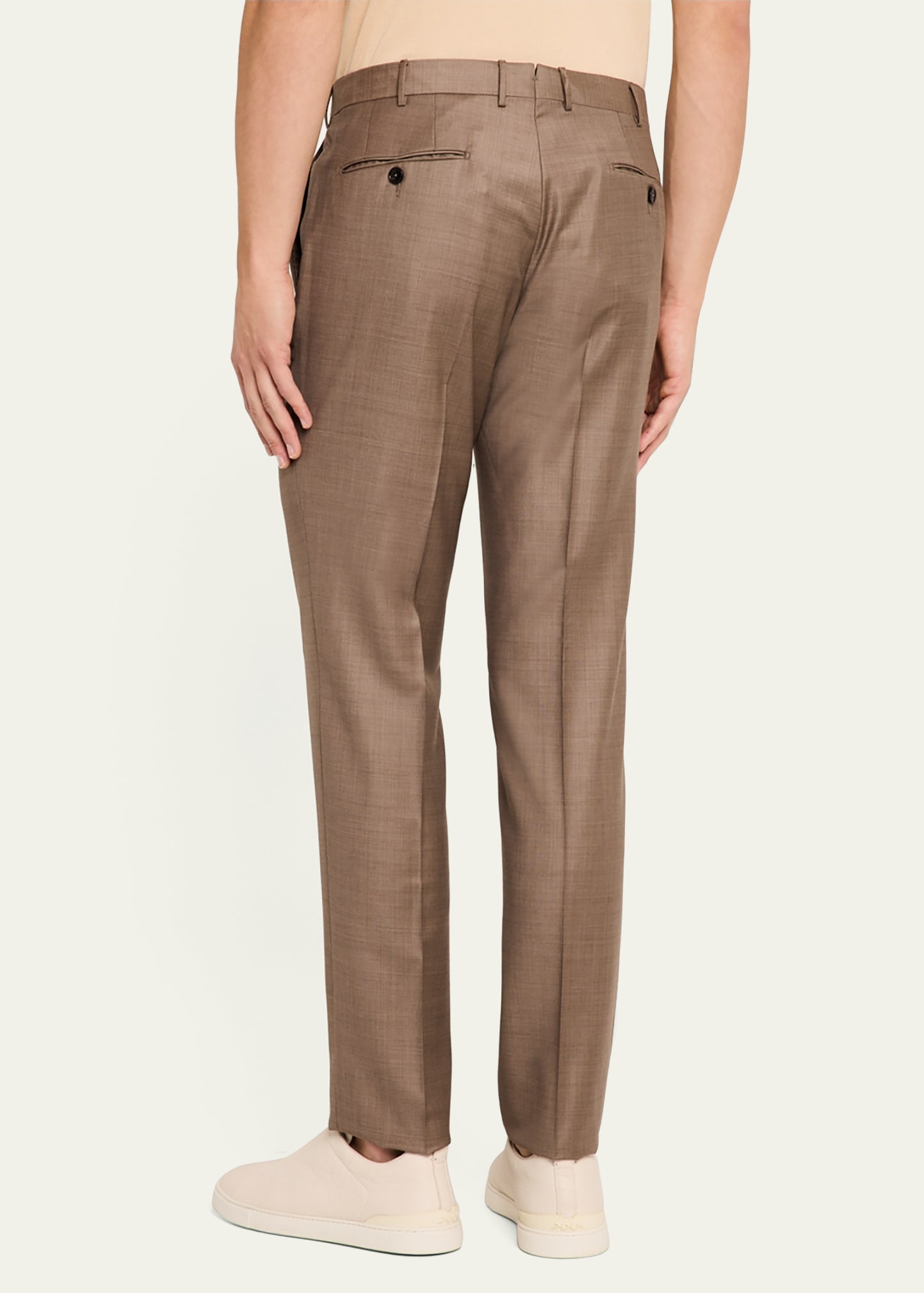 Men's Trofeo Sharkskin Flat-Front Trousers - 3