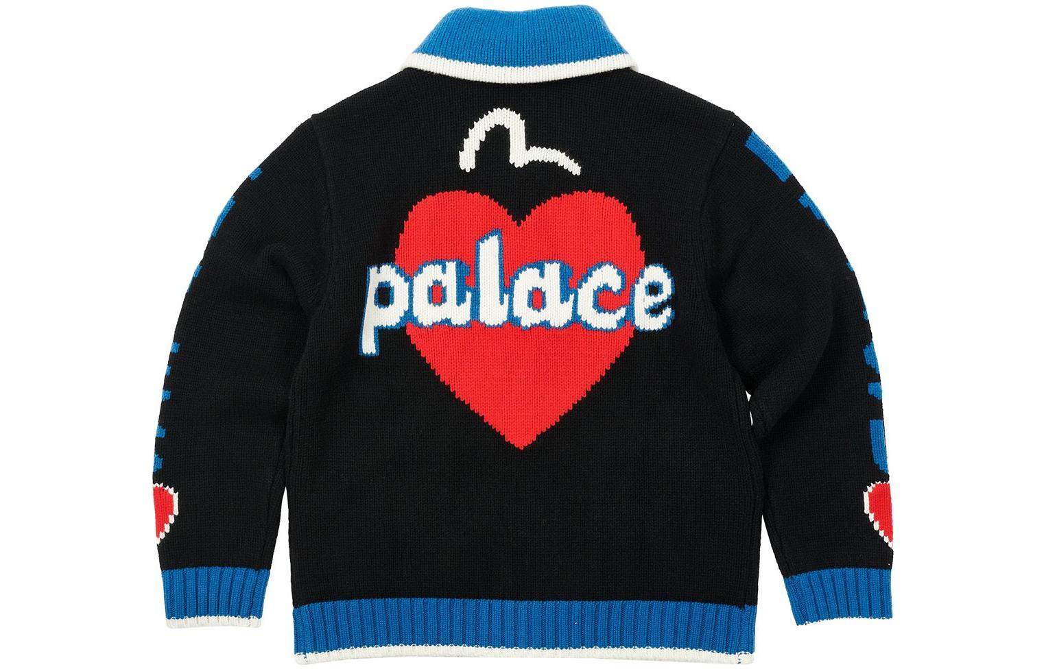Buy Palace x Evisu Cowichan Knit 'Black Blue' P24EVKW001 - 2