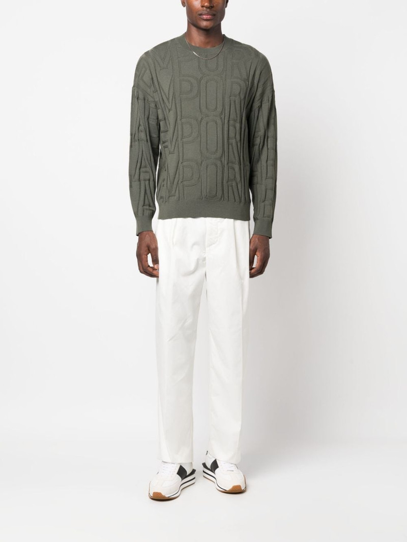 EMPORIO ARMANI pleat-detail straight-leg trousers outlook