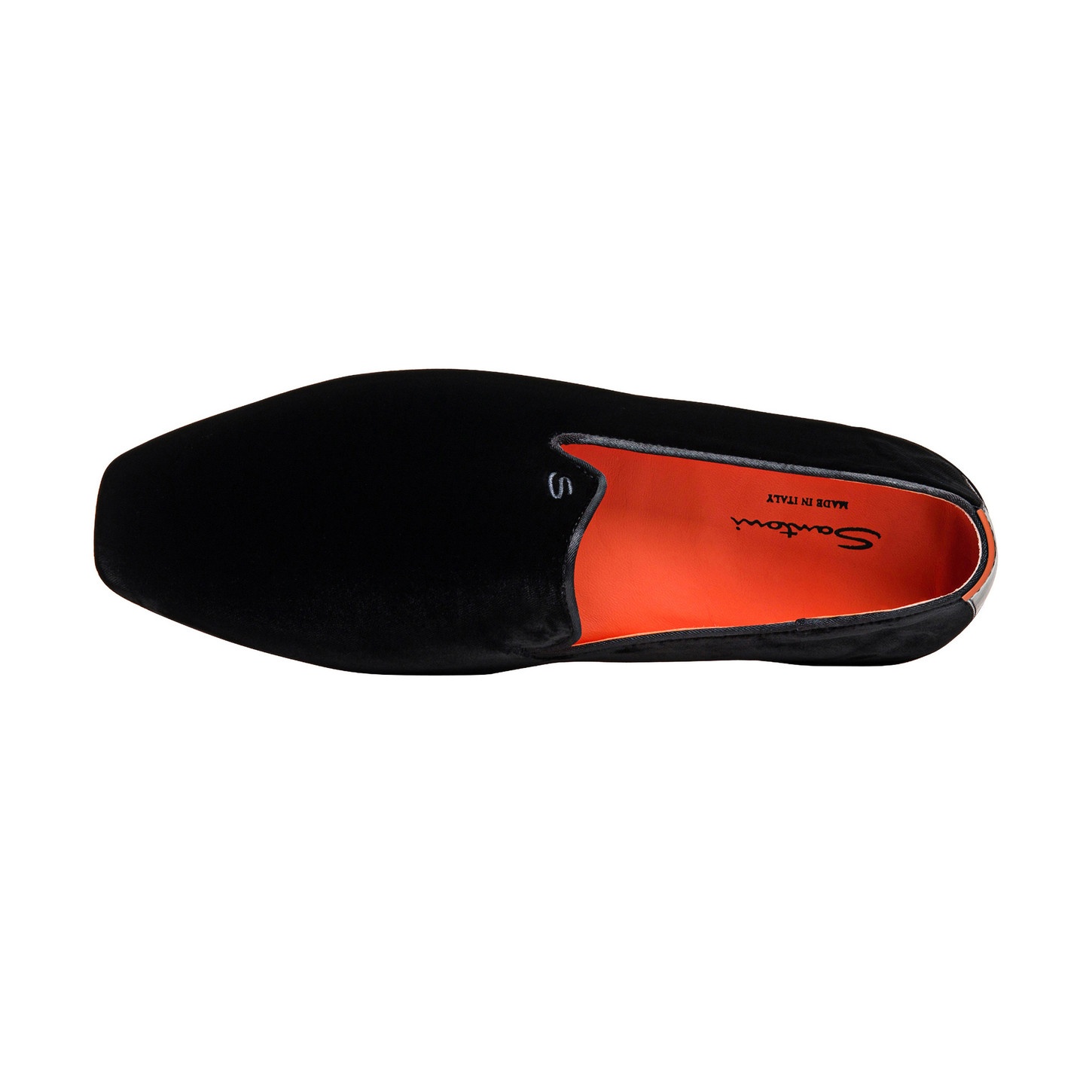 Men's black velvet slipper - 4