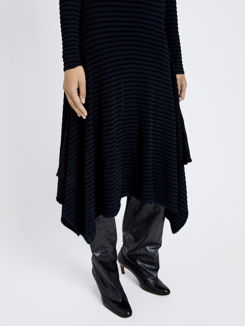 Didi Dress in Matte Viscose Velvet Stripe 5