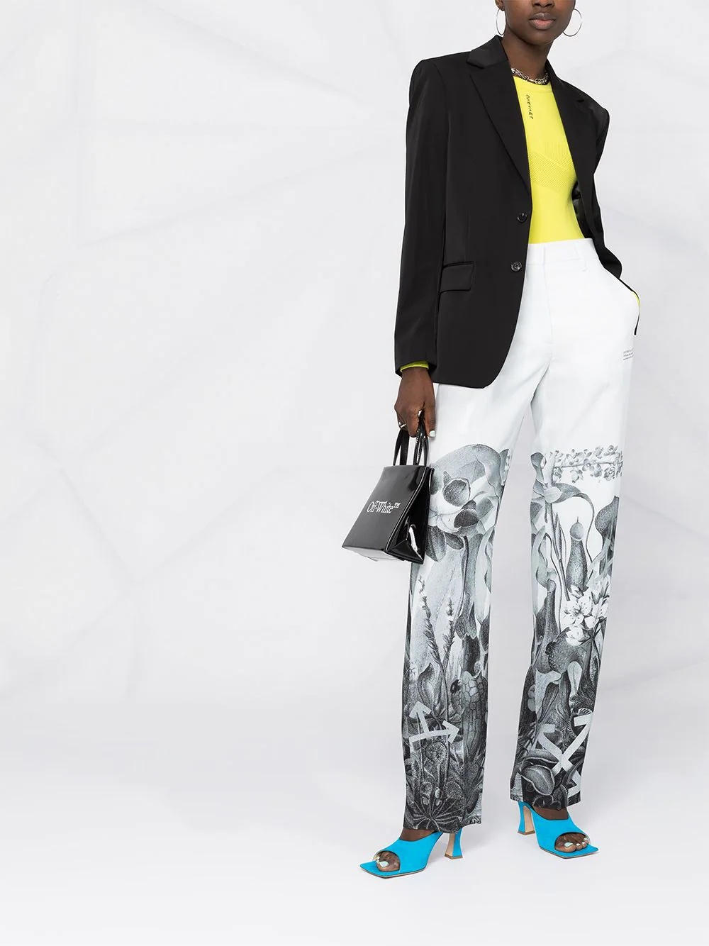 Botanical print straight-leg trousers - 2
