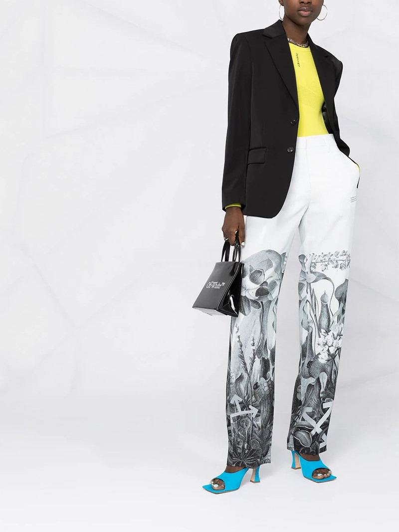 Off-White Botanical print straight-leg trousers outlook