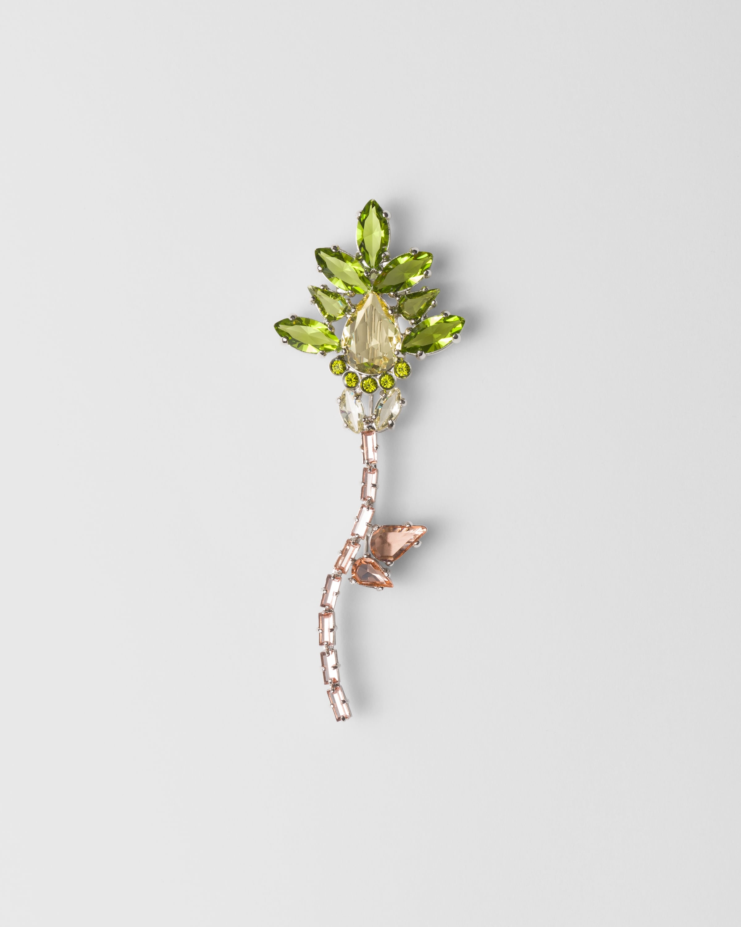 Metal brooch with crystals - 1