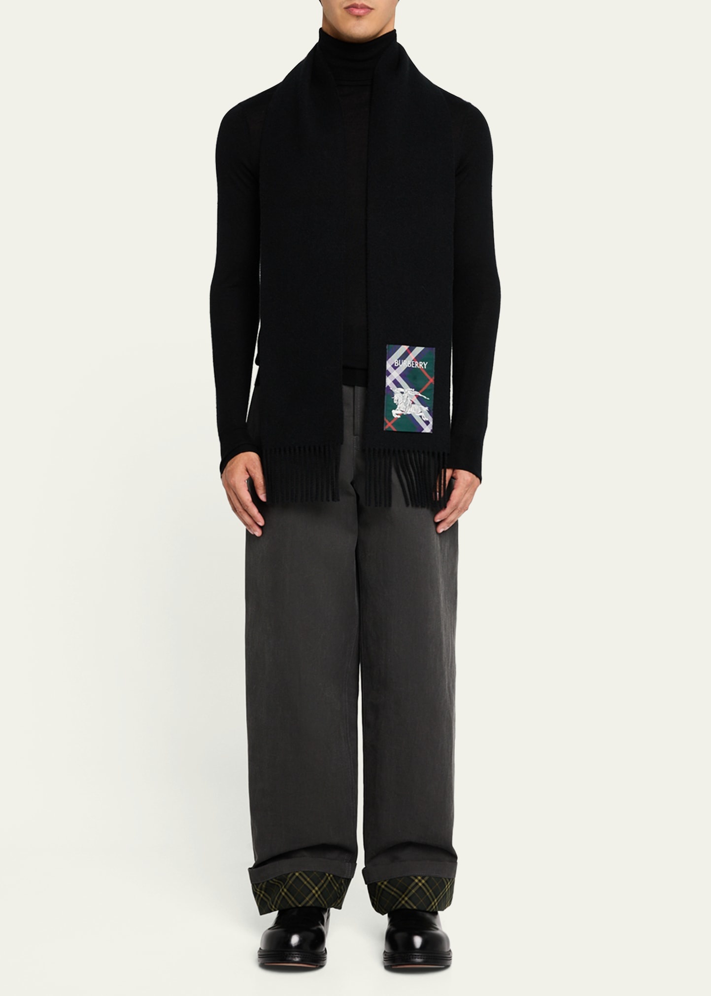 Men's Cashmere Scarf with EKD Label - 2