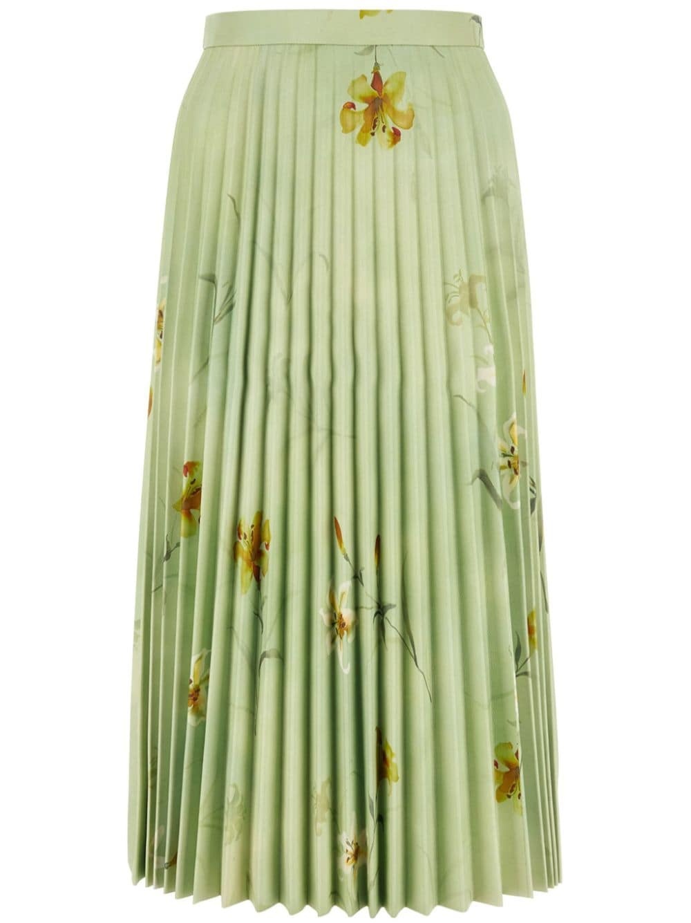 floral-print pleated midi skirt - 1