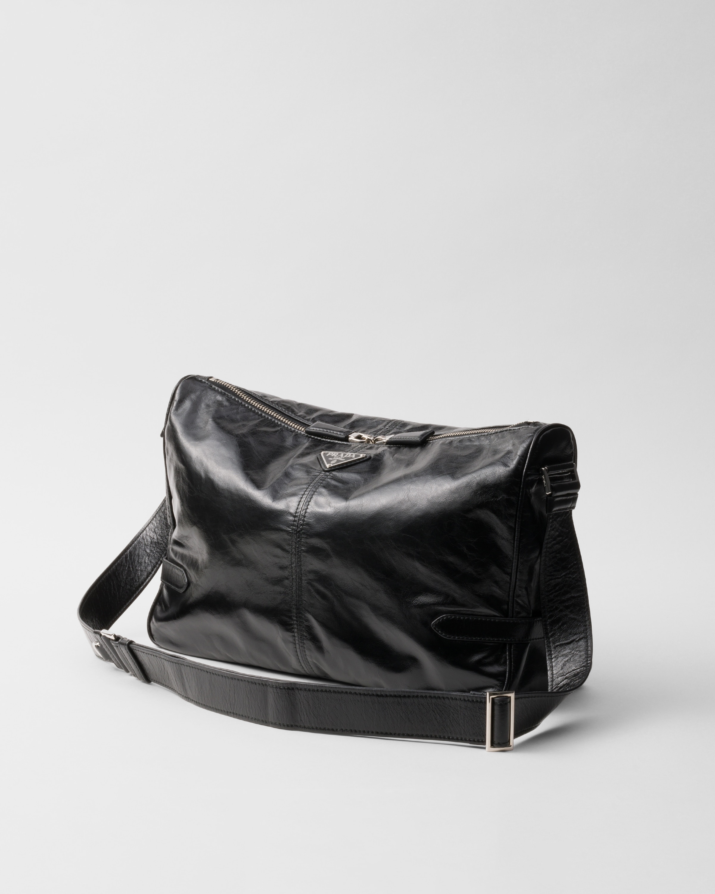 【送料&関税込】Prada Black Leather Shoulder Bag Prada Leather Shoulder Bag | Black | FARFETCH