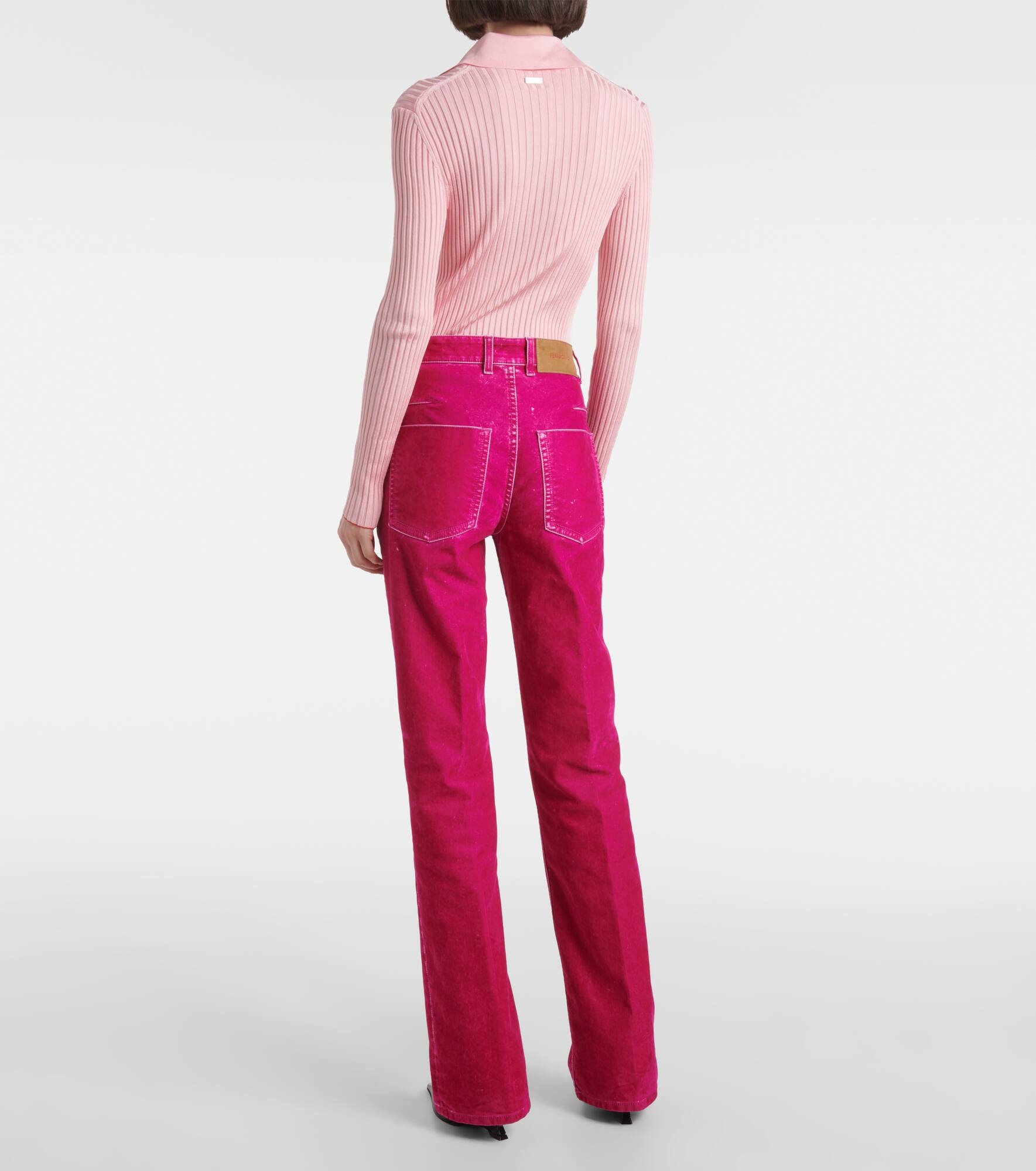 Cotton-blend drill straight pants - 3