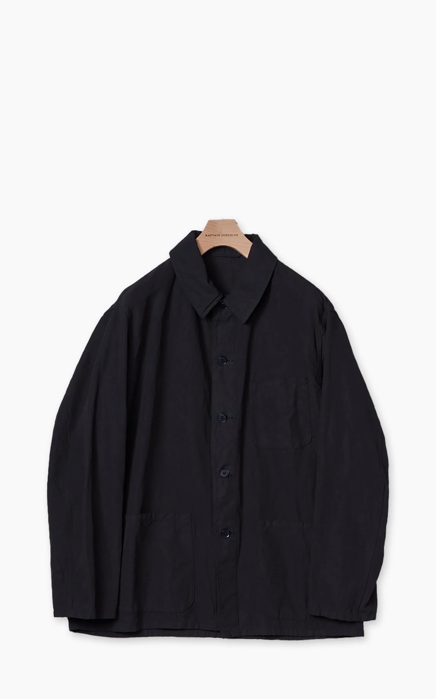 KAPTAIN SUNSHINE GABARDINE WORK SHIRT JACKET BLACK - 1