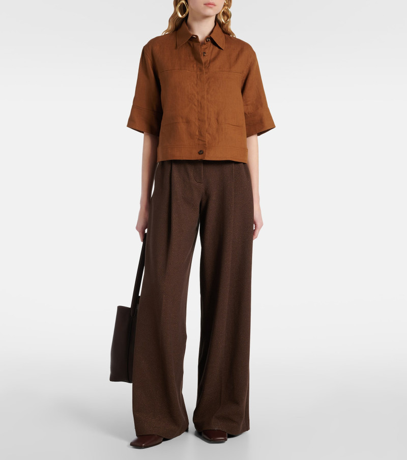 Max Mara Aereo cotton-blend wide-leg pants outlook