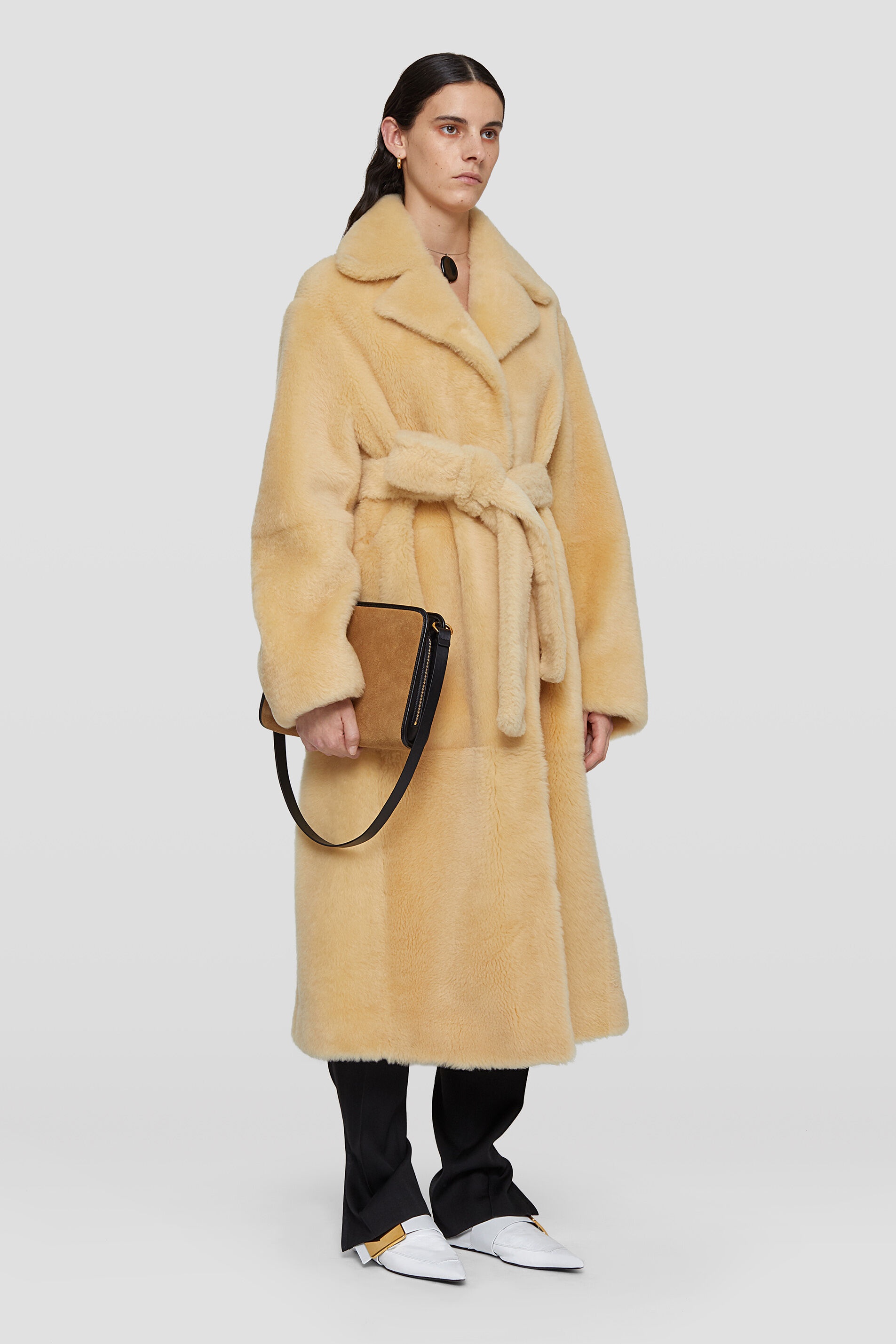 Belted Shearling Coat - 3