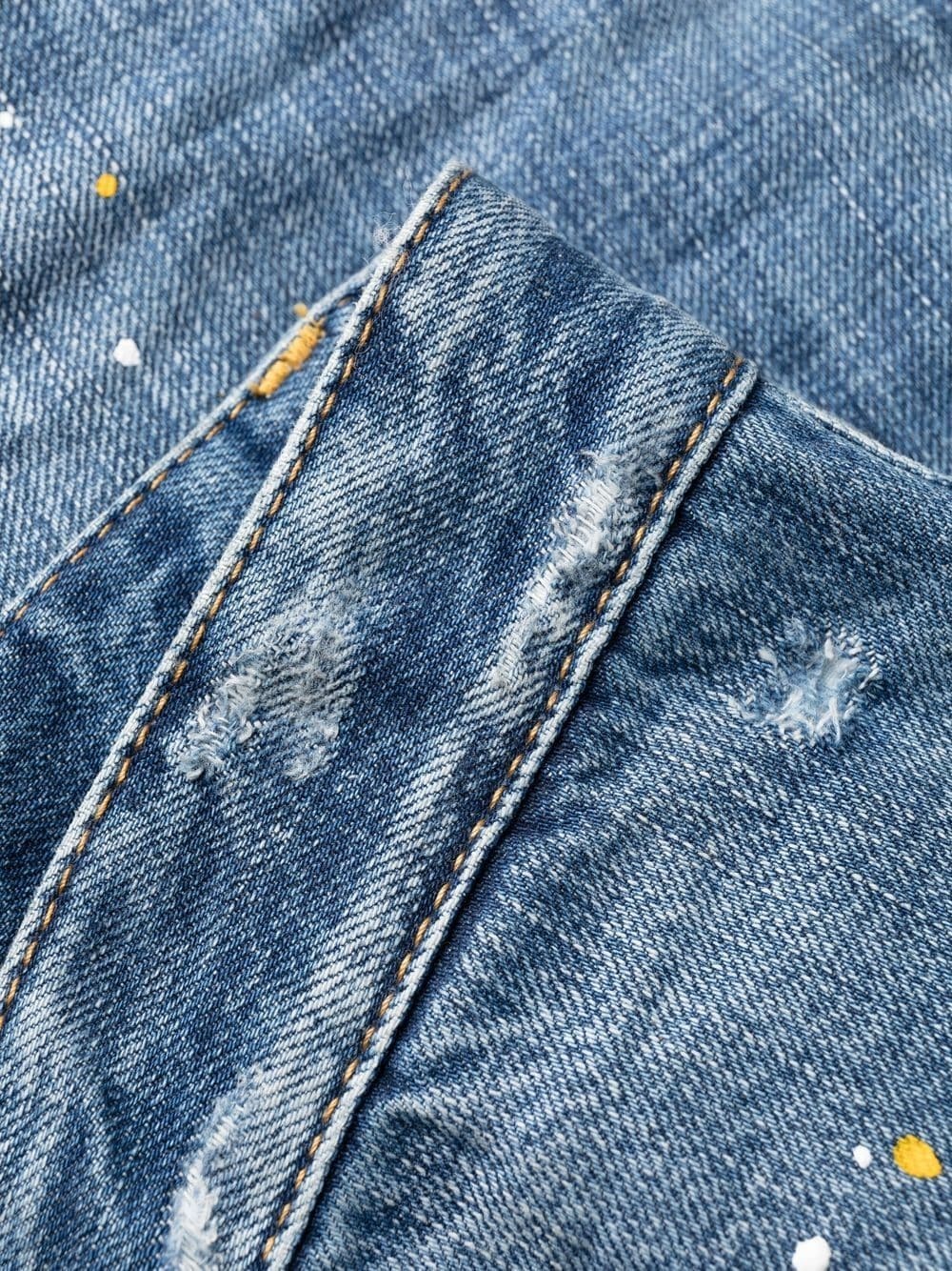 distressed-effect patchwork jeans - 7