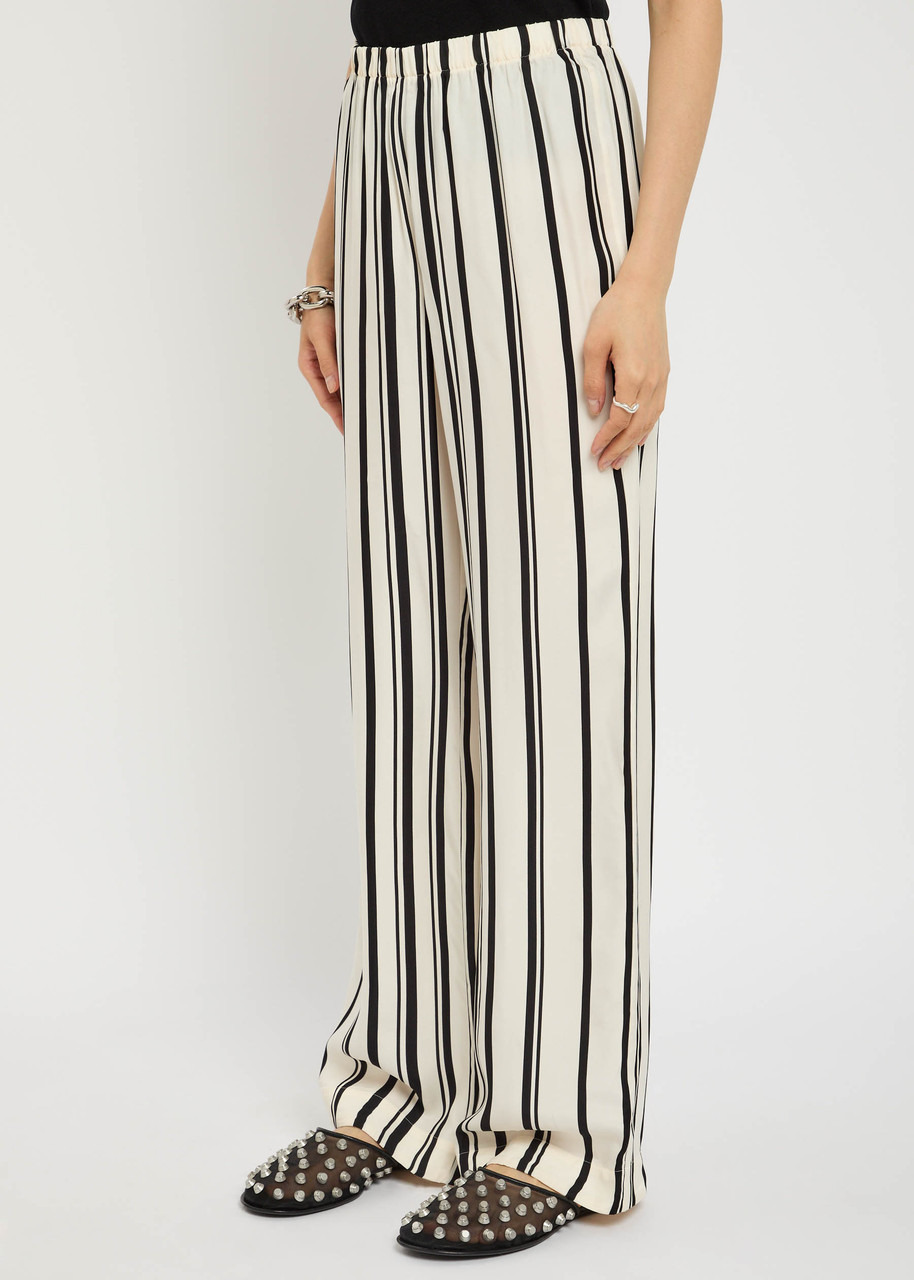 Anine Bing Elain Striped Satin Trousers - 2