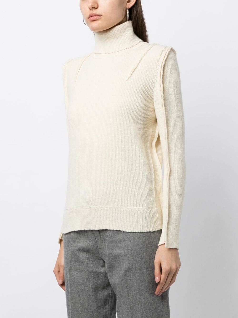 roll-neck ribbed-knit jumper - 3