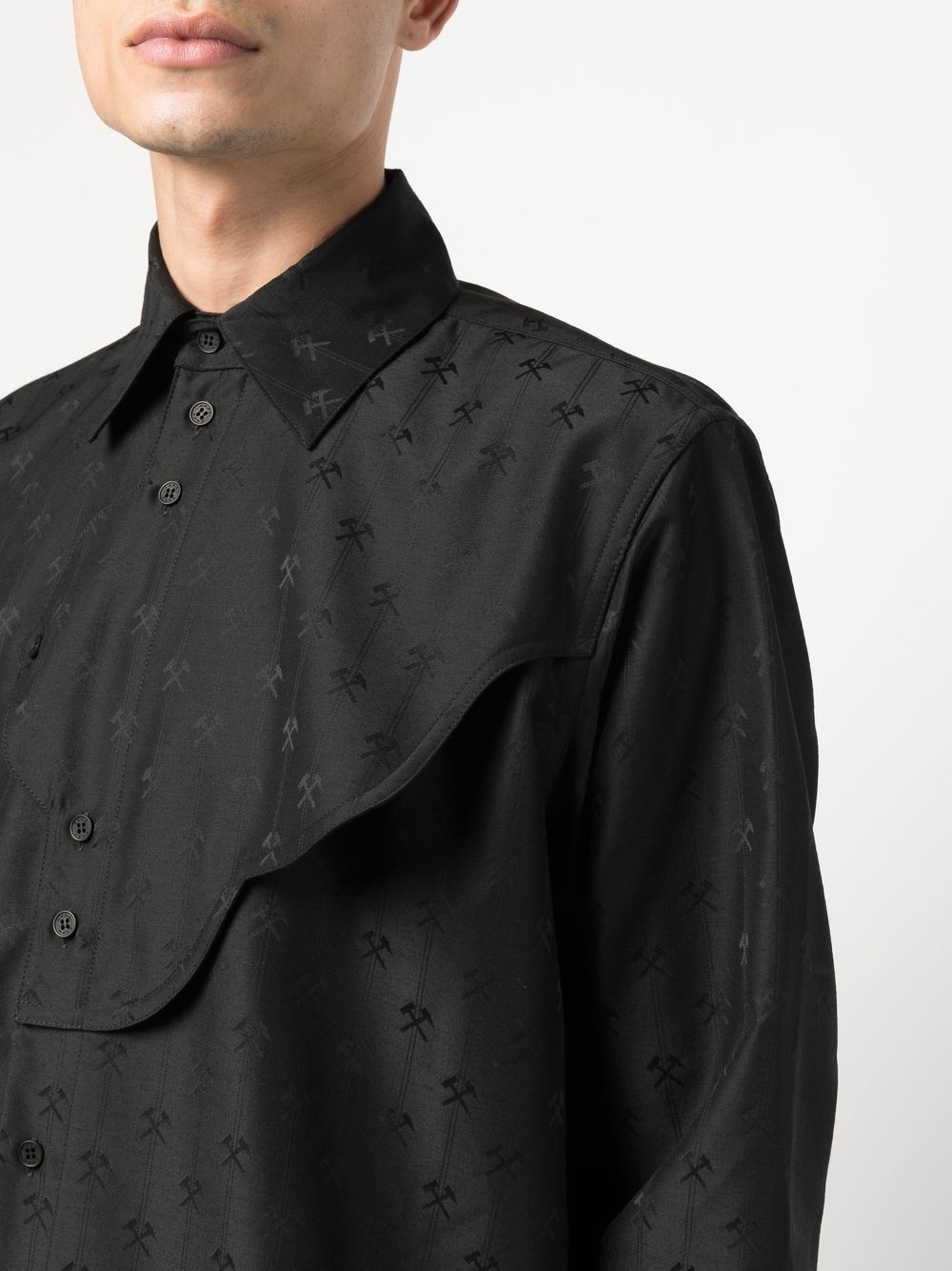 hammer-jacquard button-up shirt - 5