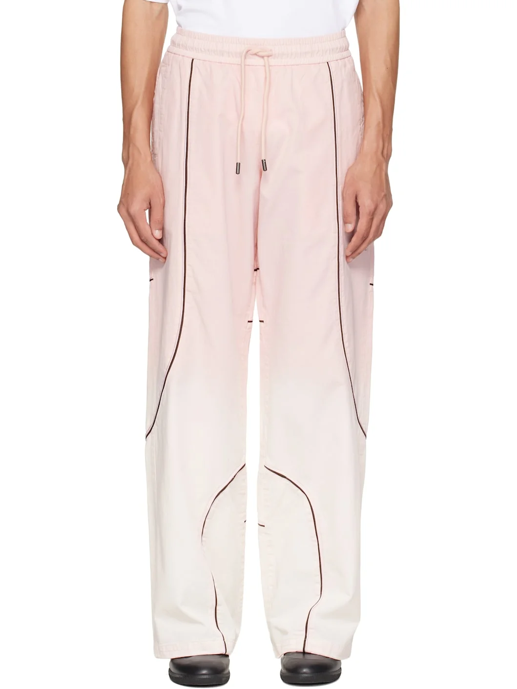 Pink Garment Dye Slouchy Track Pants - 1