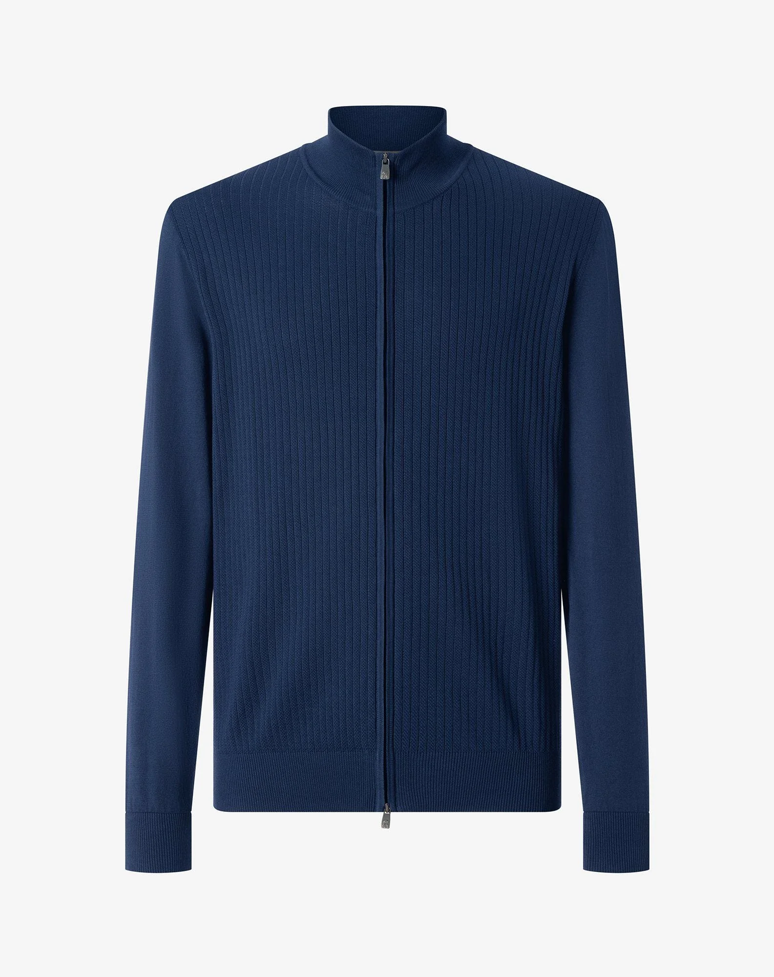 Blue full-zip Pima cotton sweatshirt - 1